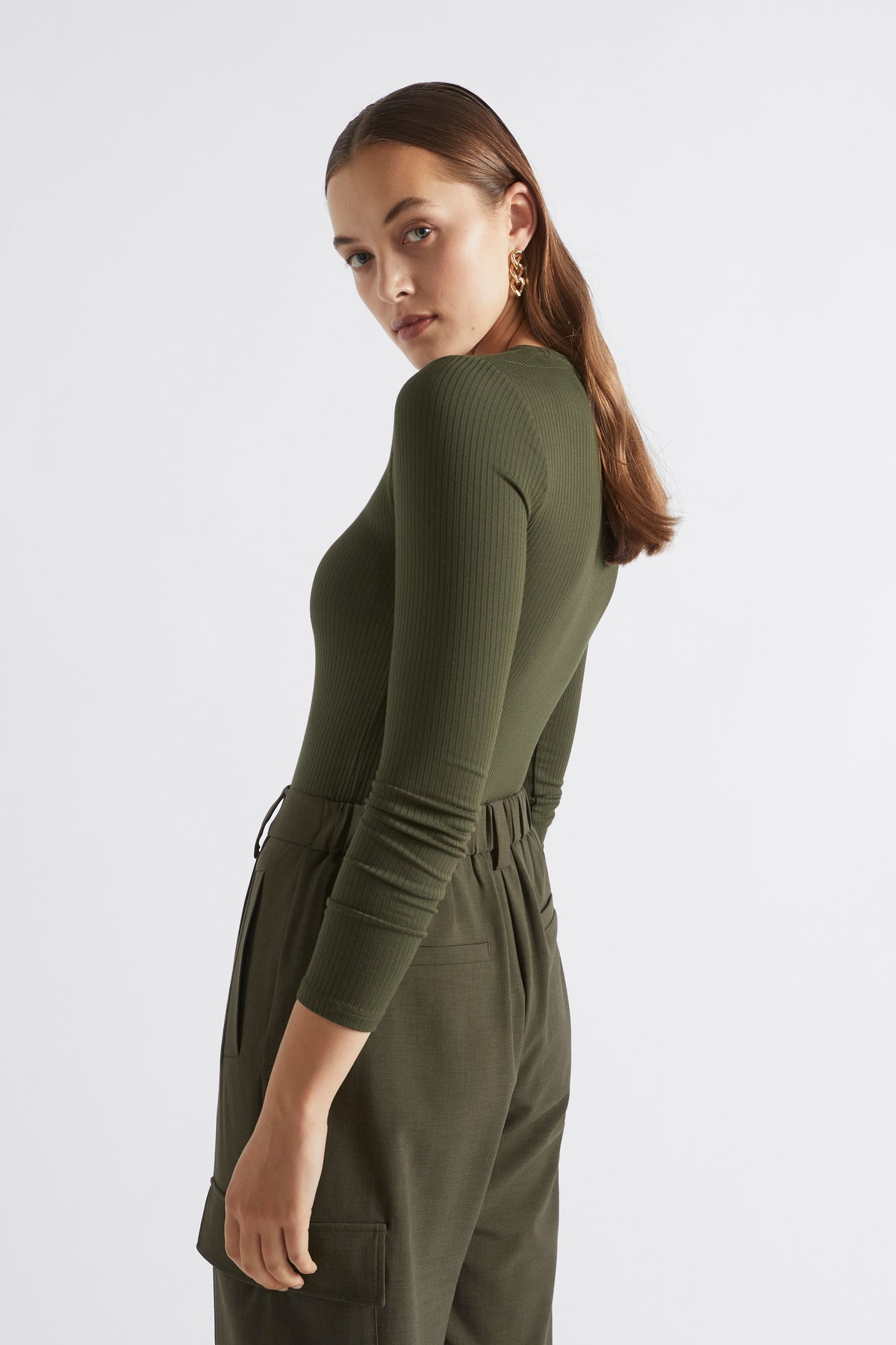 Core Rib Crew Neck Top