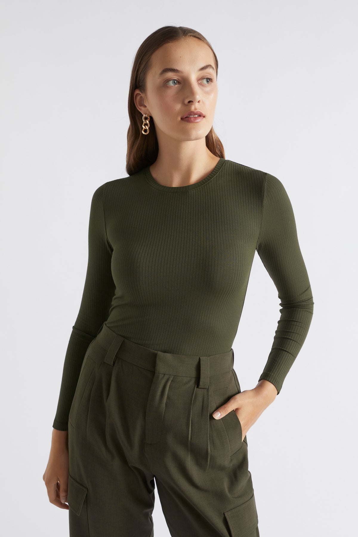 Core Rib Crew Neck Top