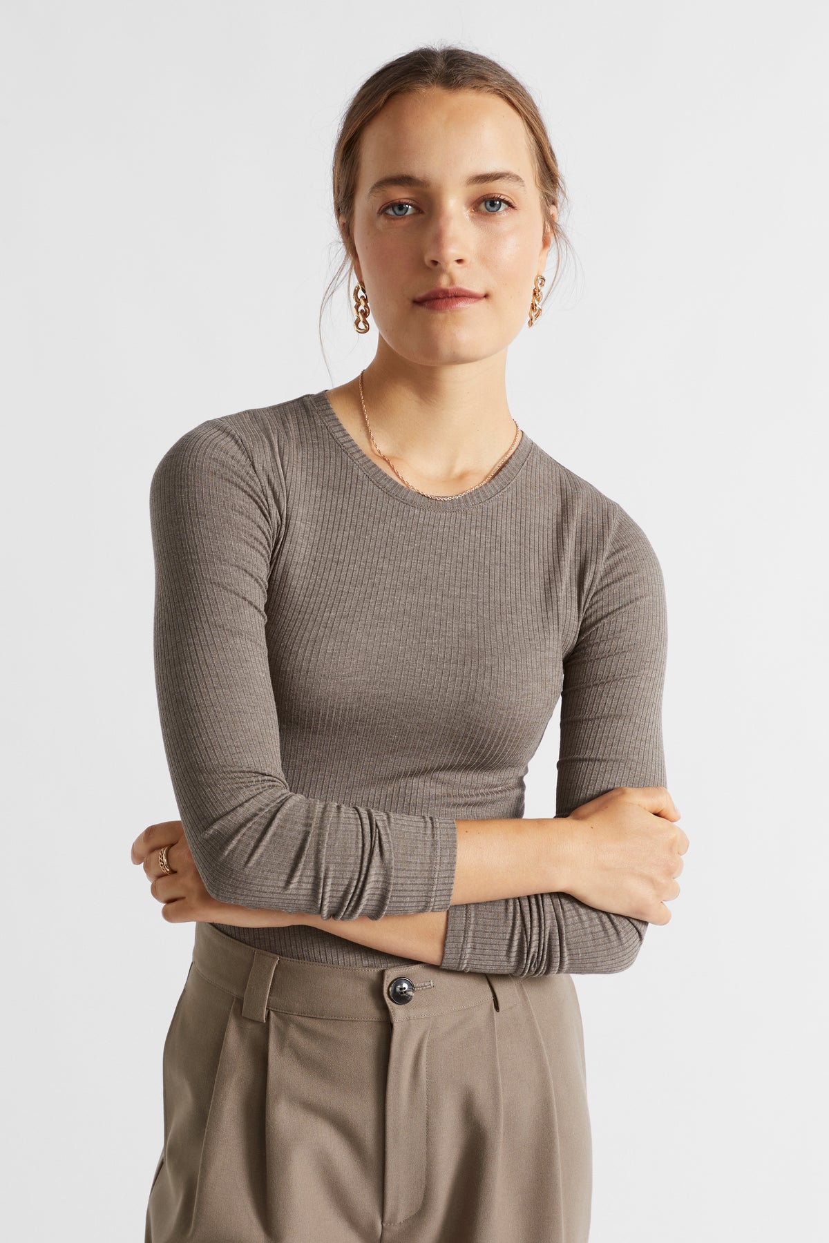 Core Rib Crew Neck Top
