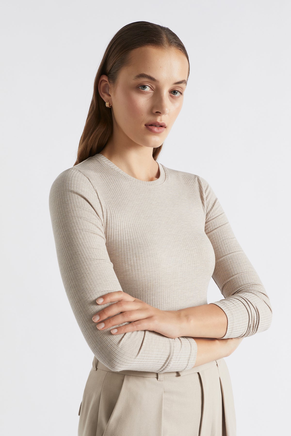 Core Rib Crew Neck Top