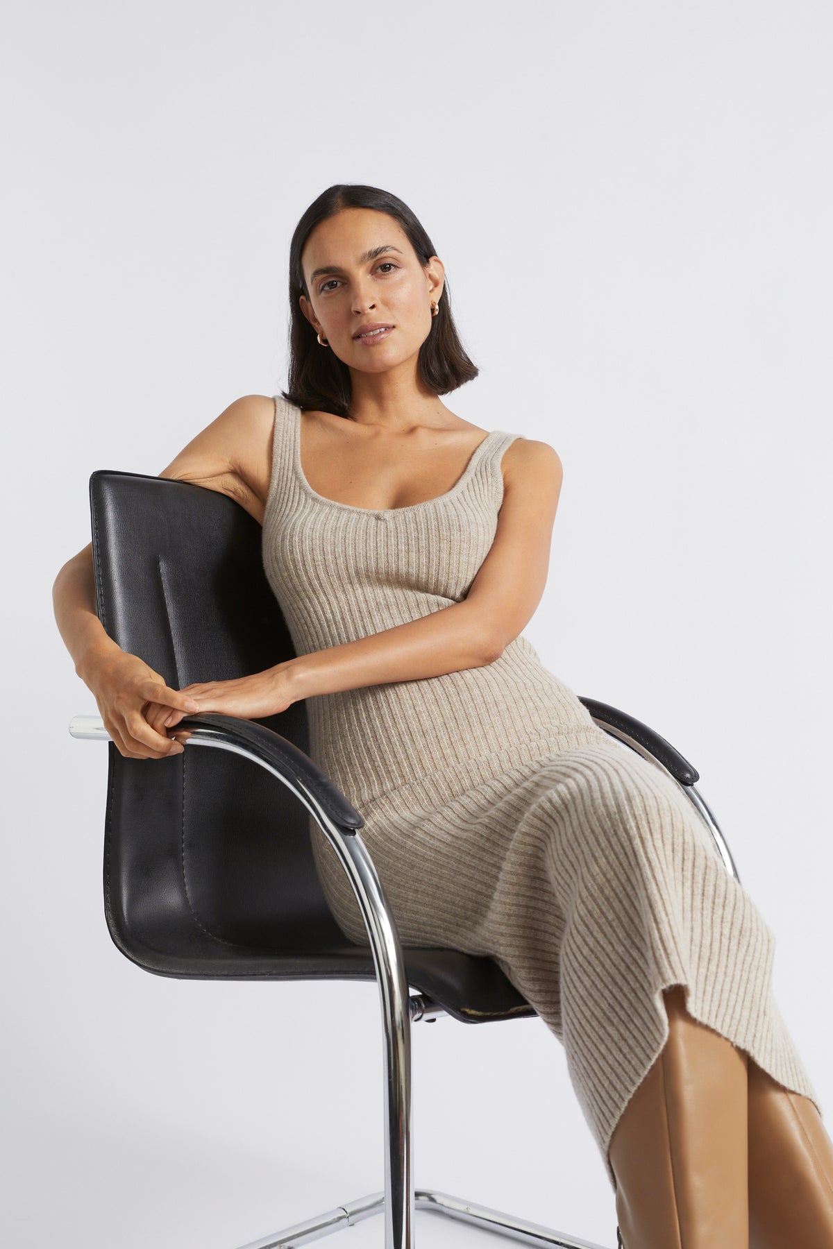 Merino Wool Knit Midi Dress