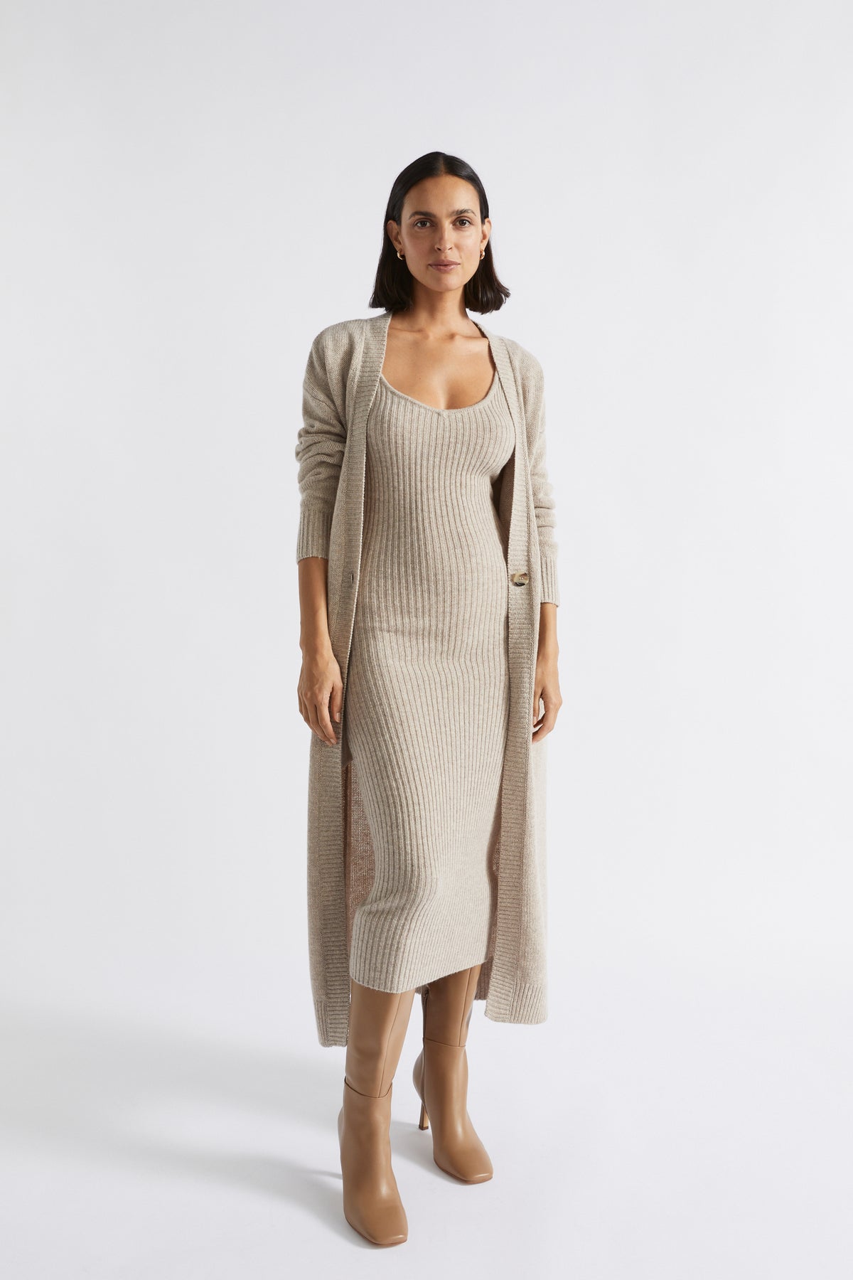 Merino Wool Knit Midi Dress