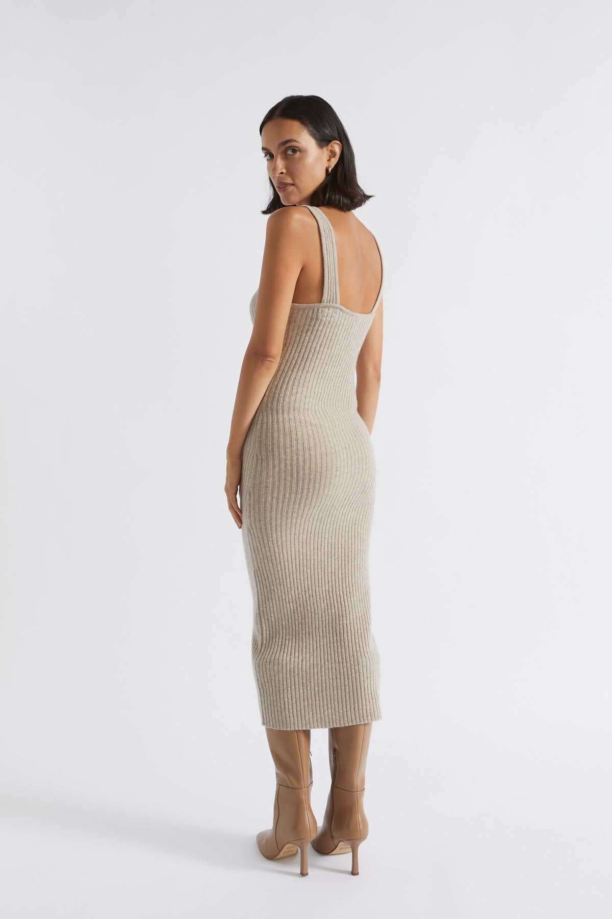 Merino Wool Knit Midi Dress