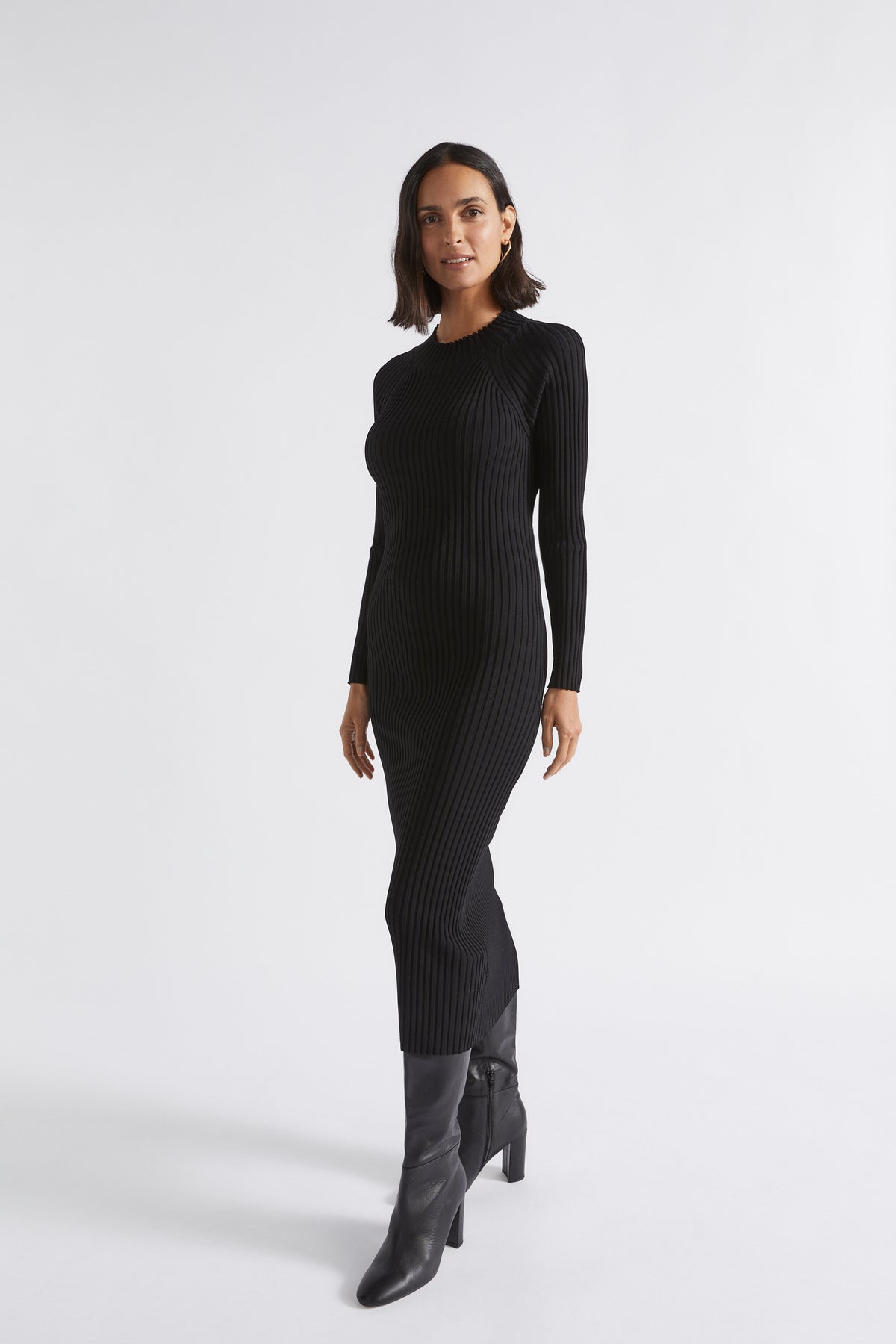 Rib Twist Back Knit Dress