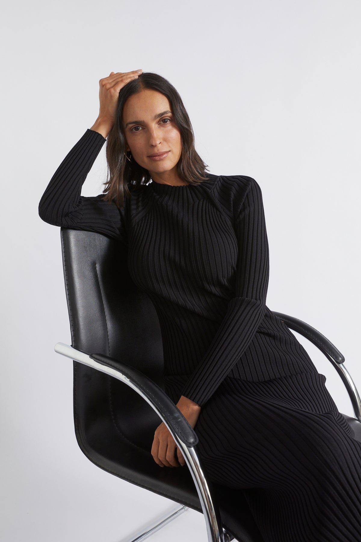 Rib Twist Back Knit Dress