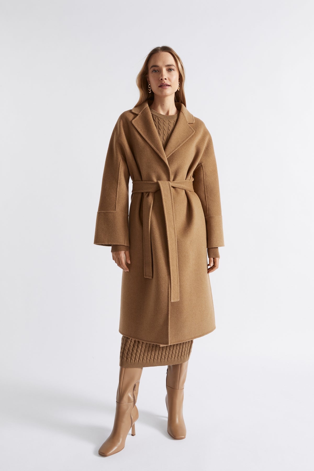 Wool Blend Relaxed Coat