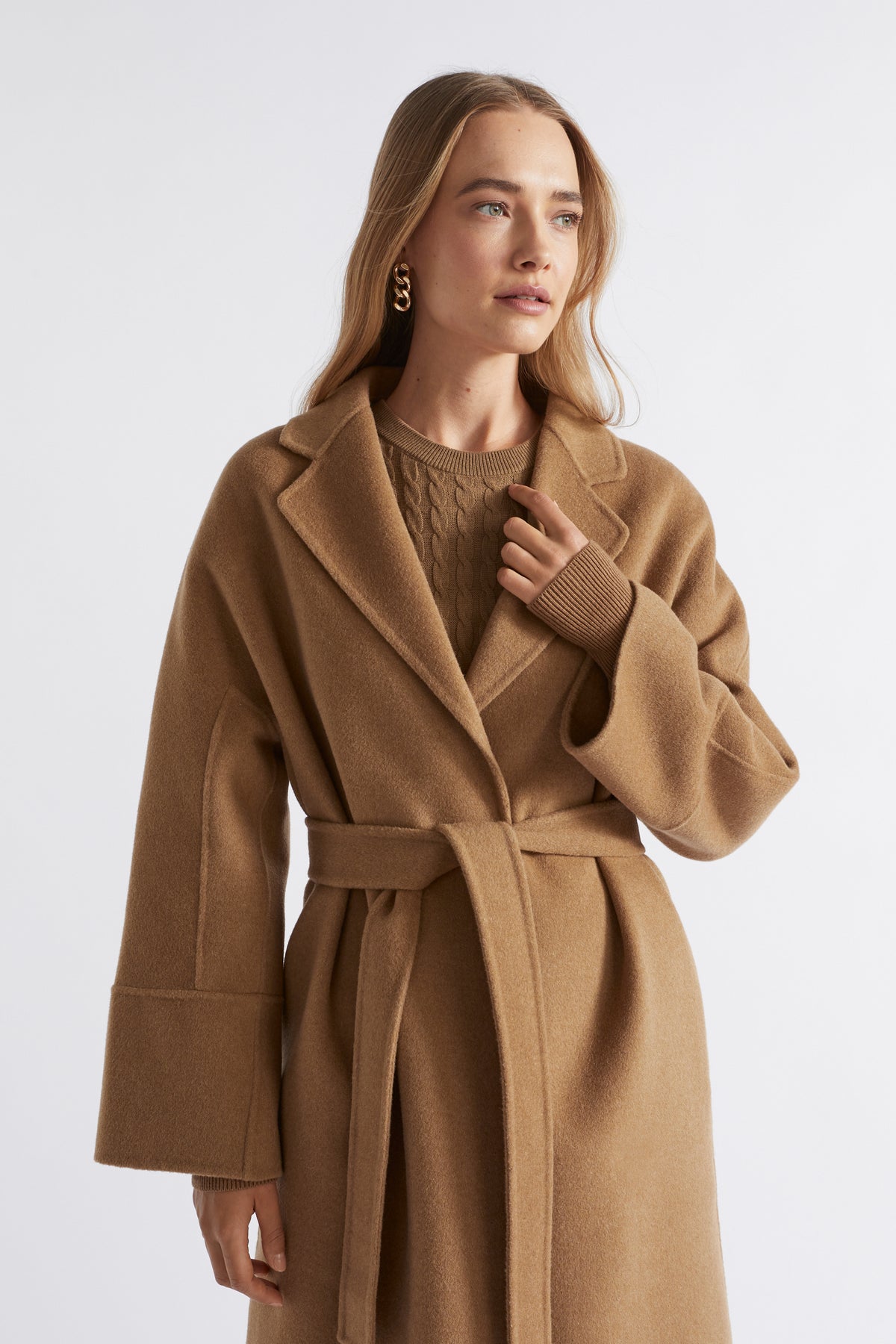 Wool Blend Relaxed Coat