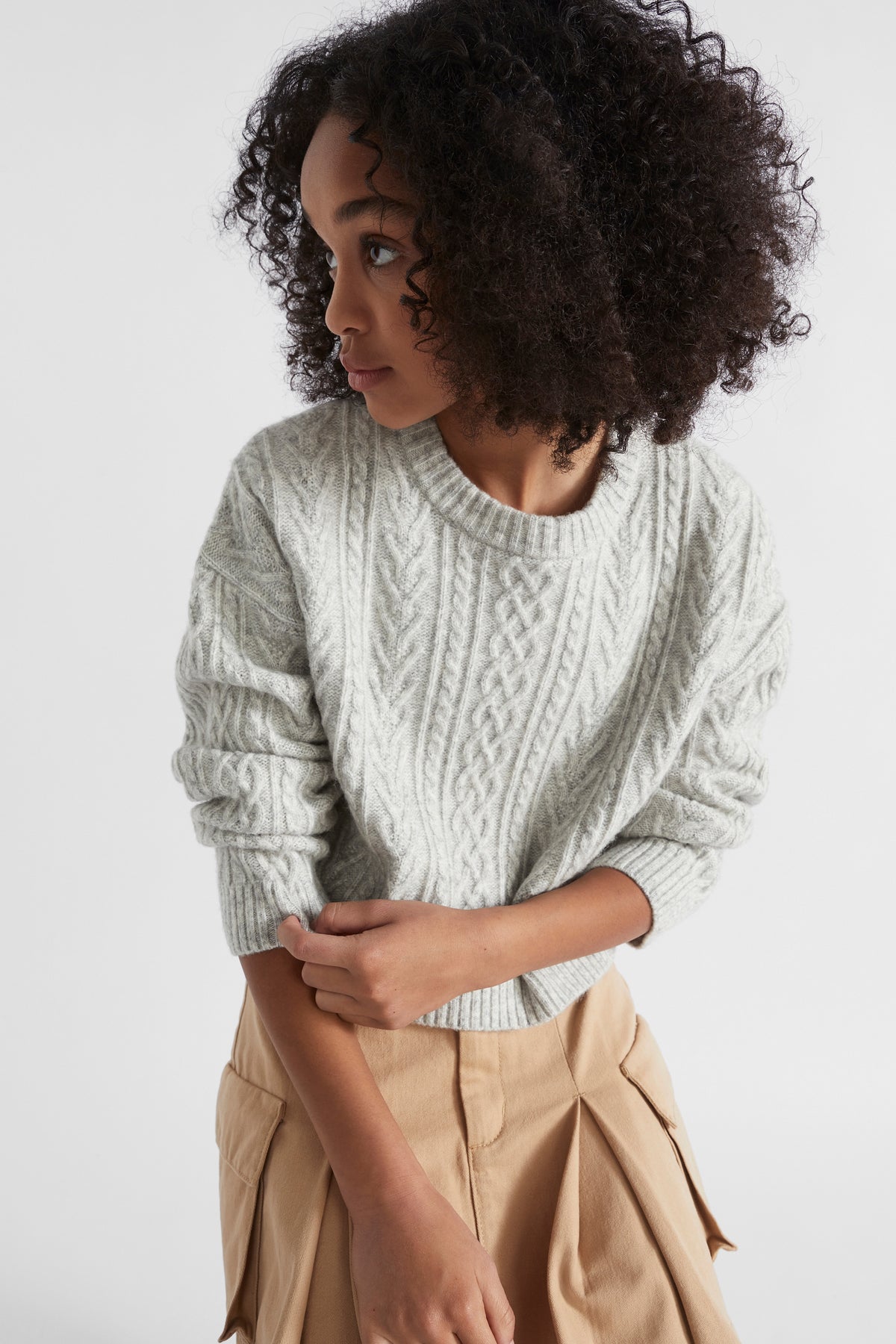 Cable Crop Knit