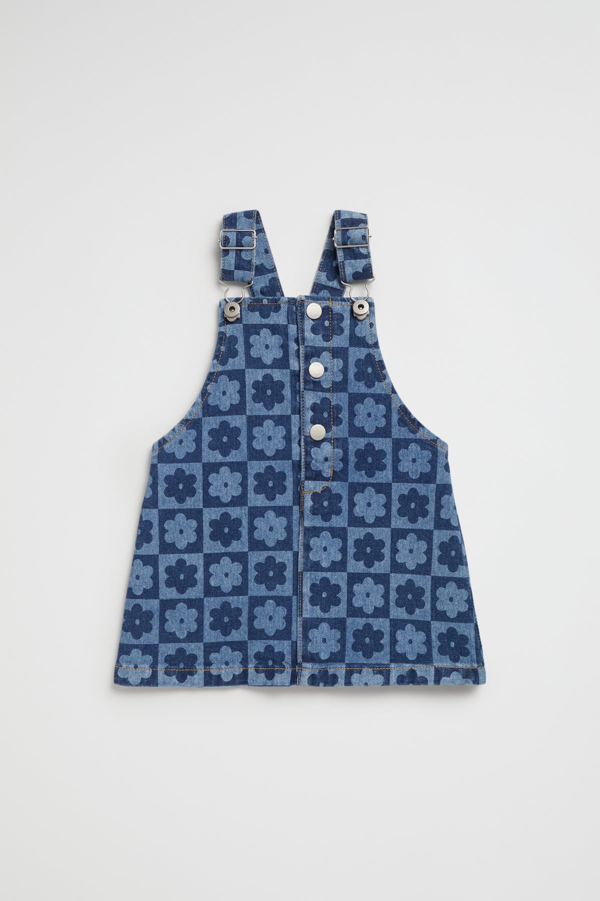 Checked Denim Pinafore