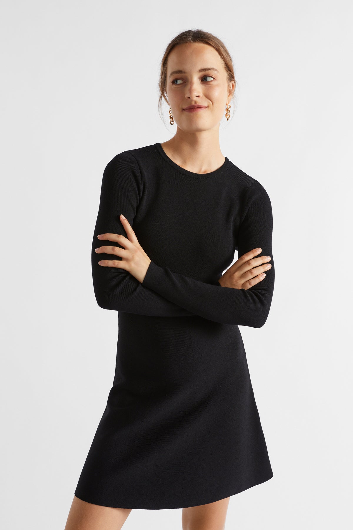Crepe Mini Shift Dress
