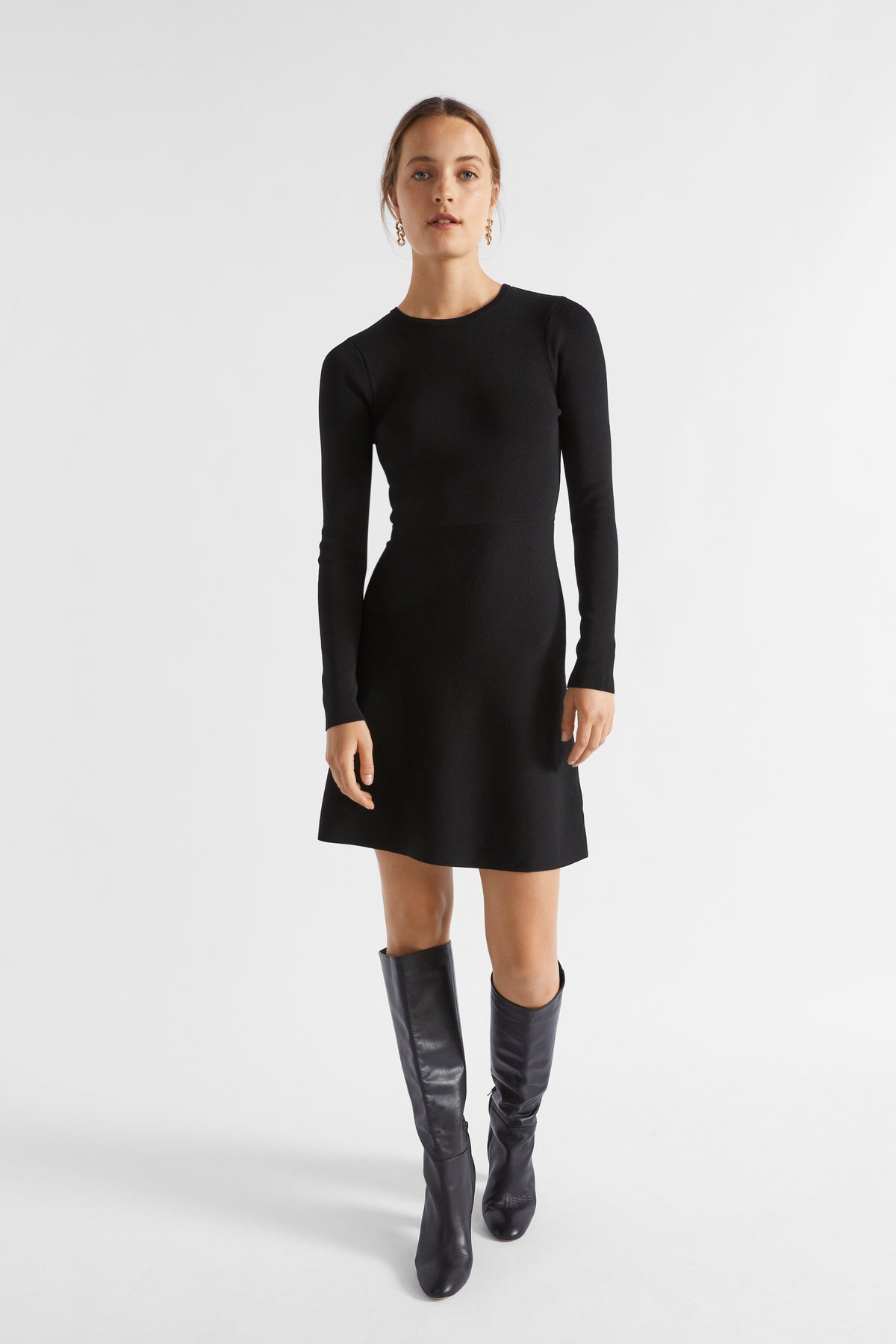 Crepe Mini Shift Dress