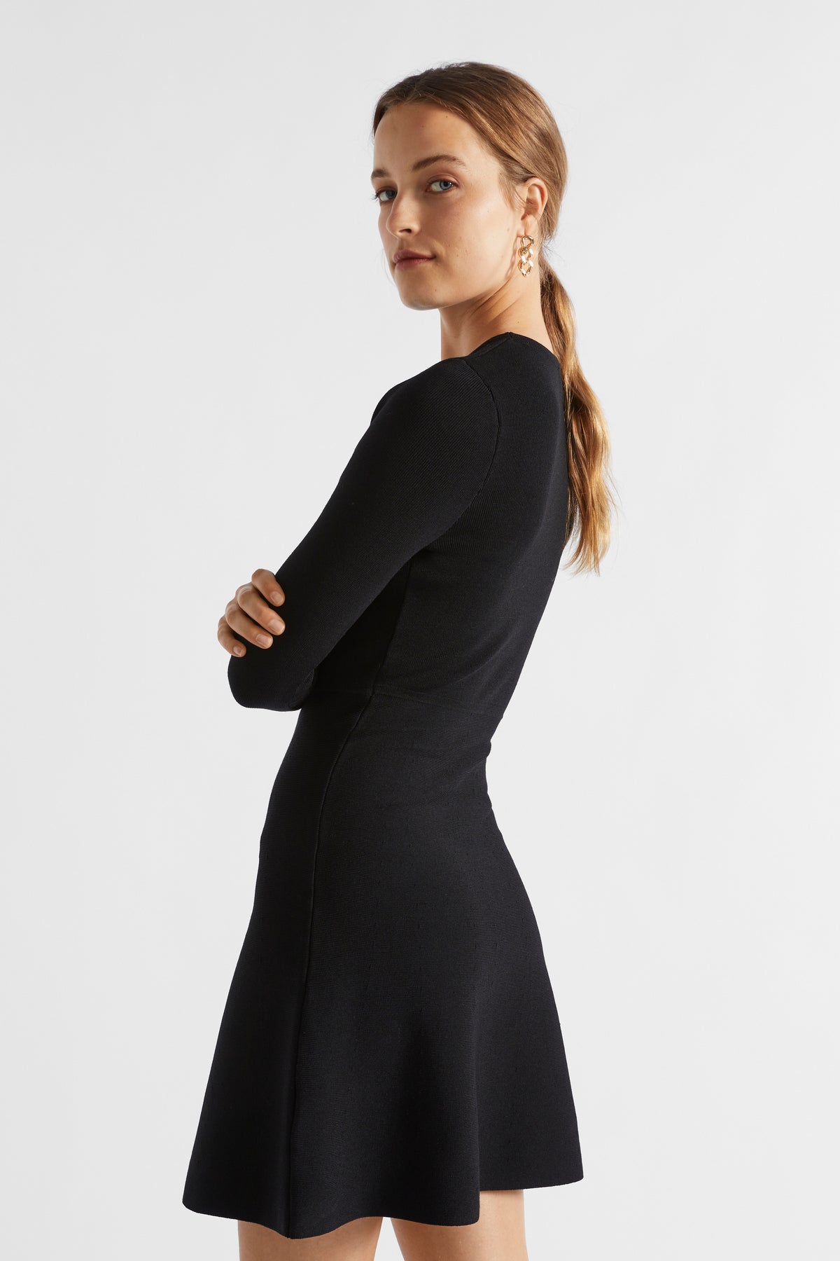 Crepe Mini Shift Dress