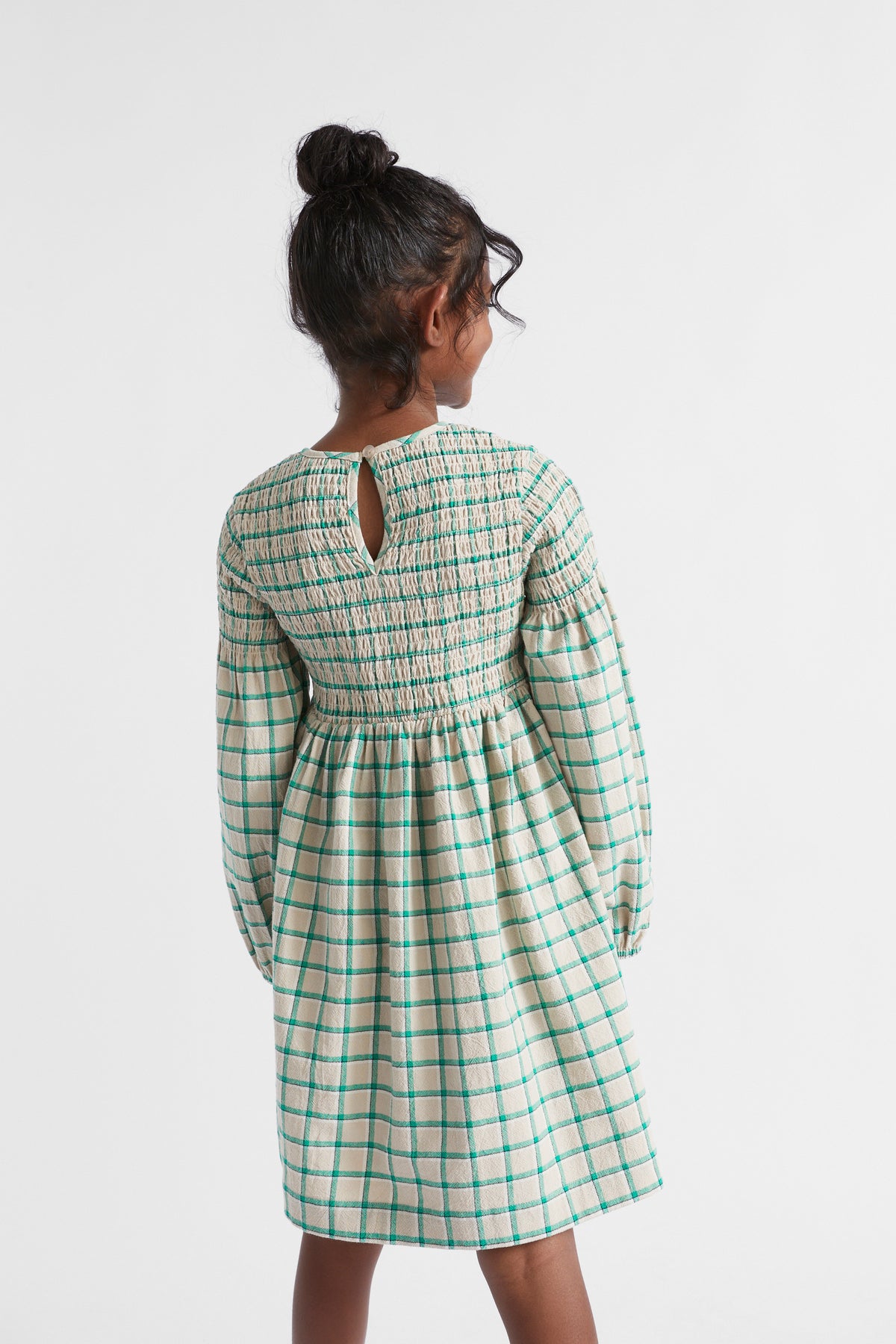 Shirred Gingham Dress