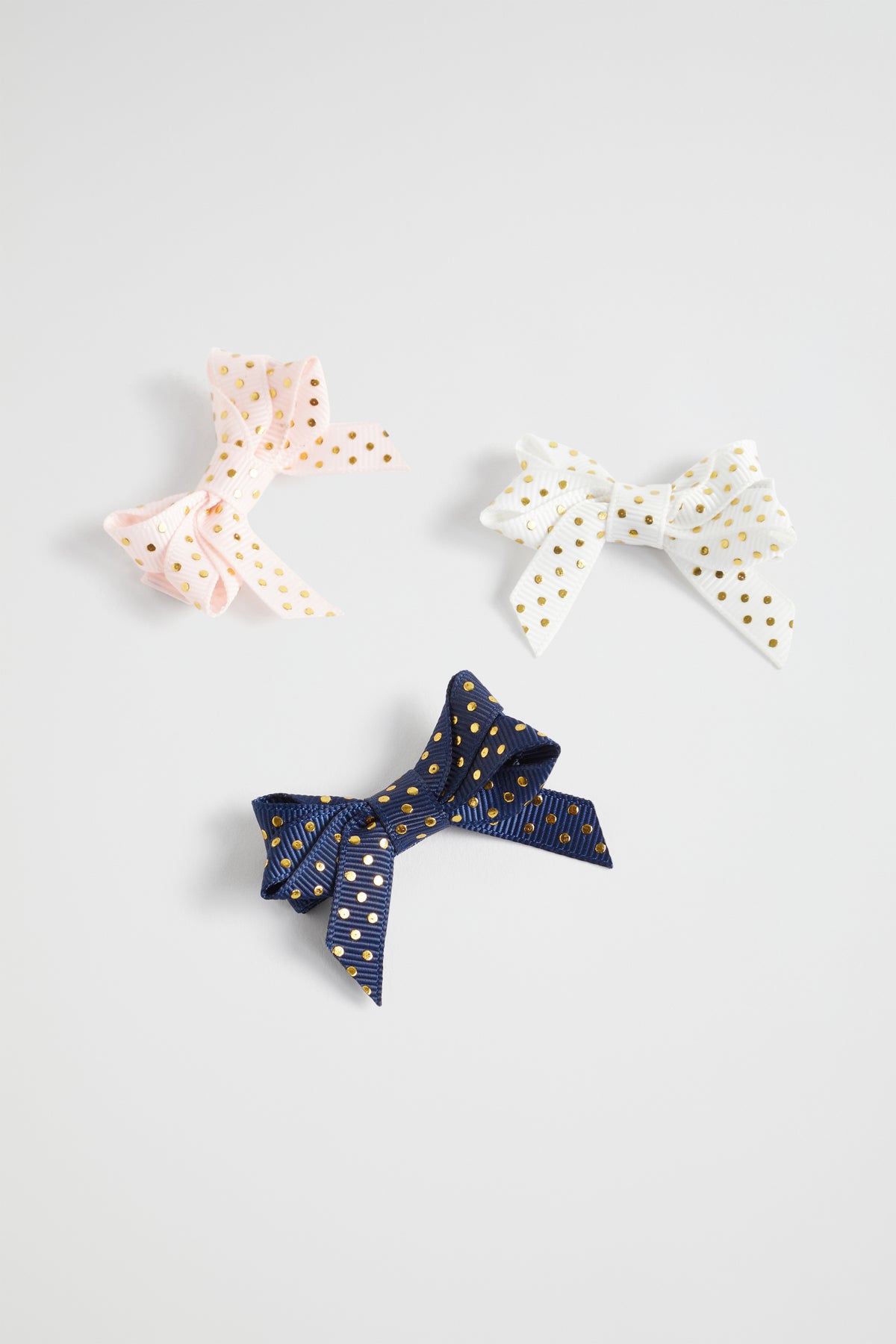 Polka Bow Duck Clip Trio