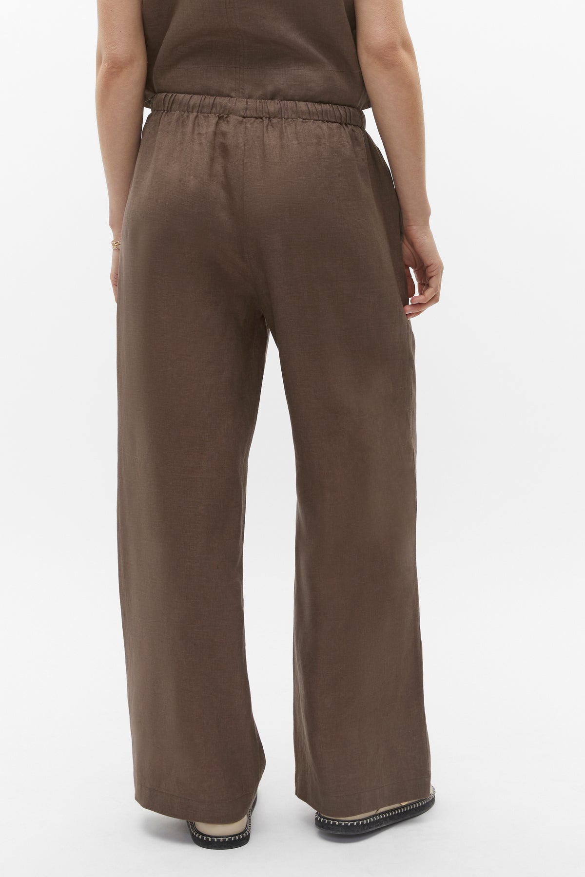 Core Linen Wide Leg Tie Pant