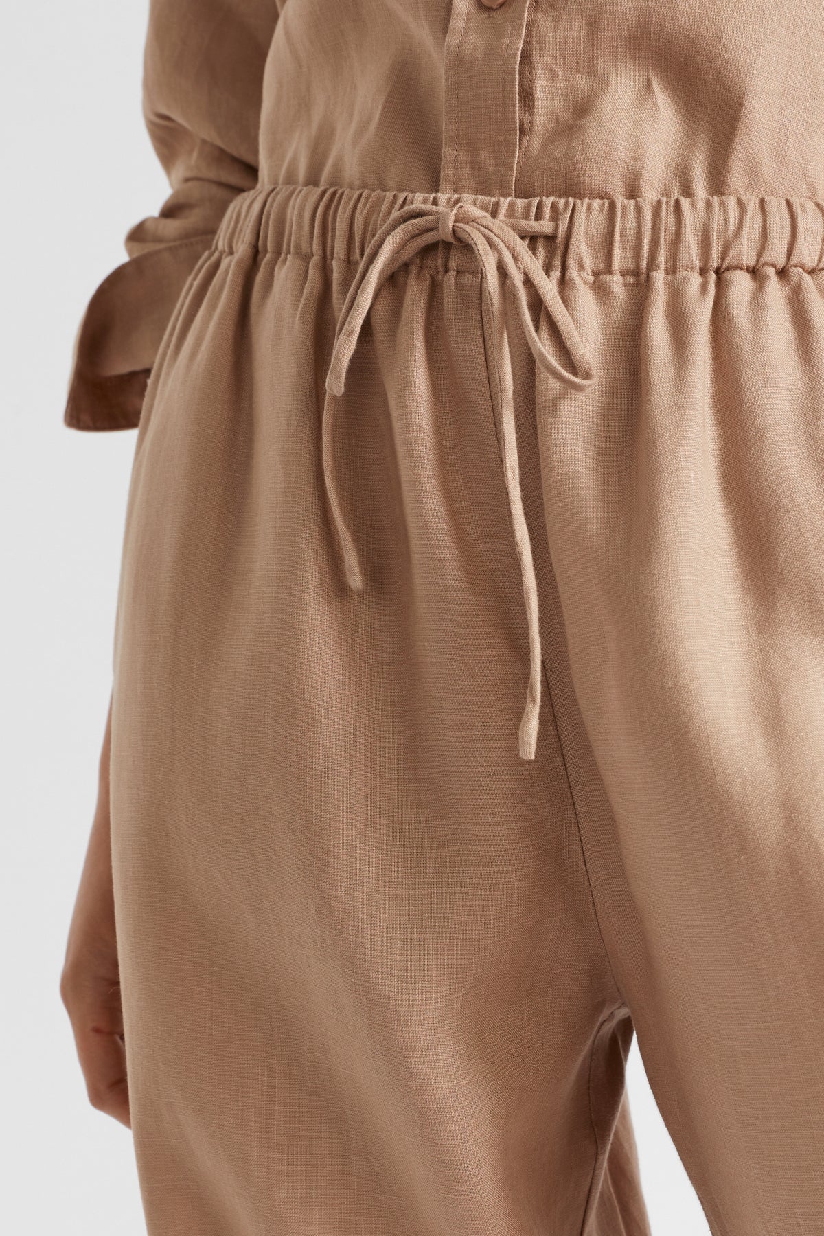 Core Linen Wide Leg Tie Pant