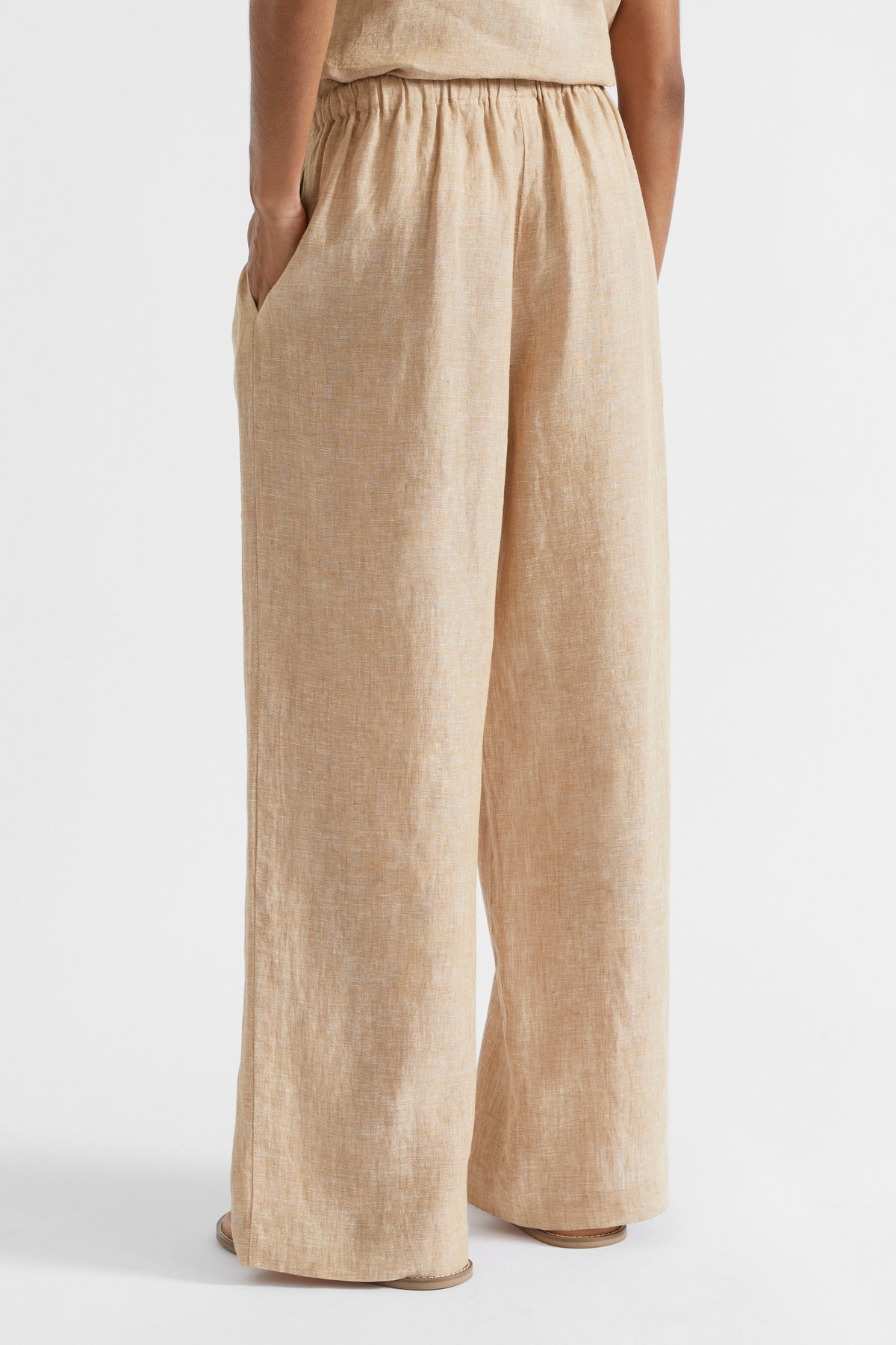 Core Linen Wide Leg Tie Pant