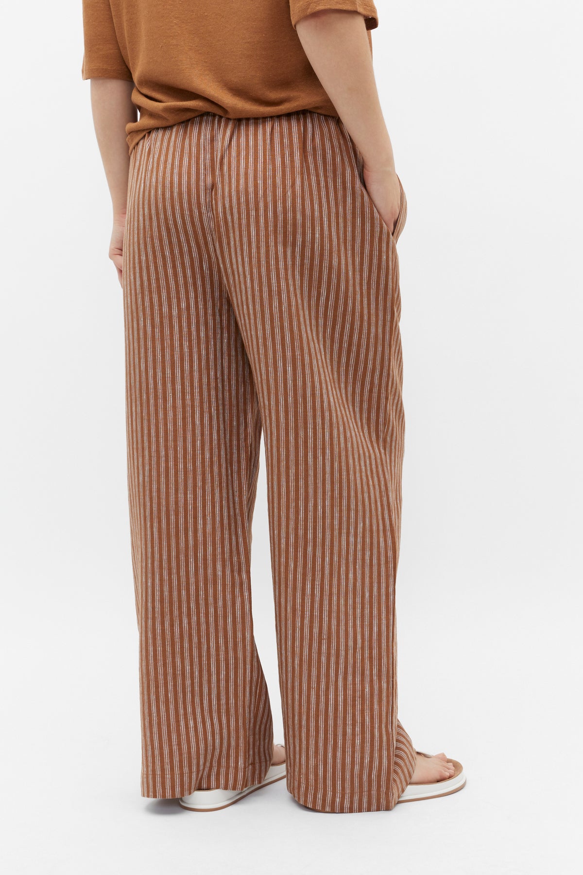 Core Linen Wide Leg Tie Pant