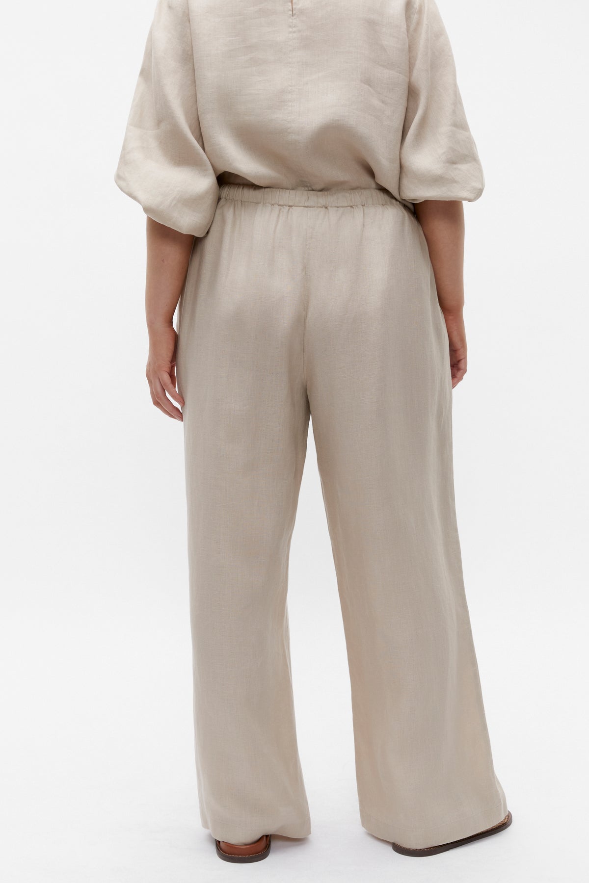 Core Linen Wide Leg Tie Pant