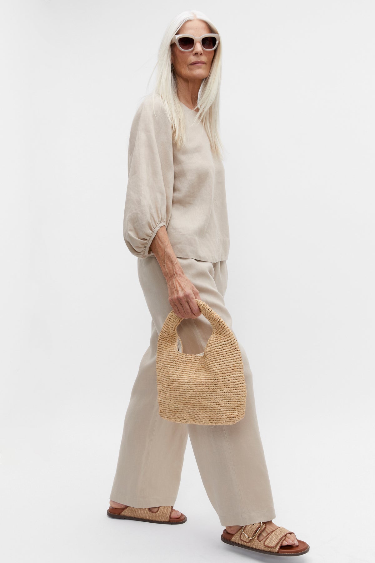 Core Linen Wide Leg Tie Pant