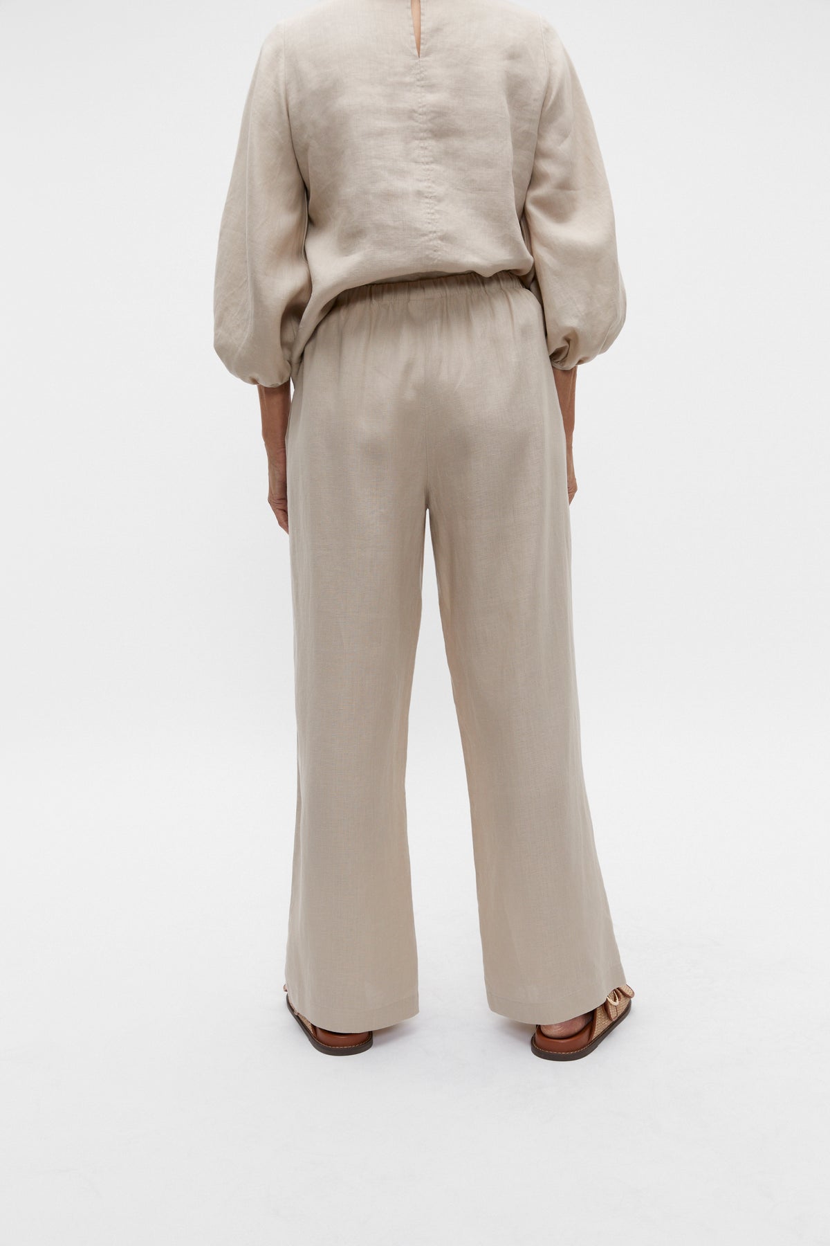 Core Linen Wide Leg Tie Pant