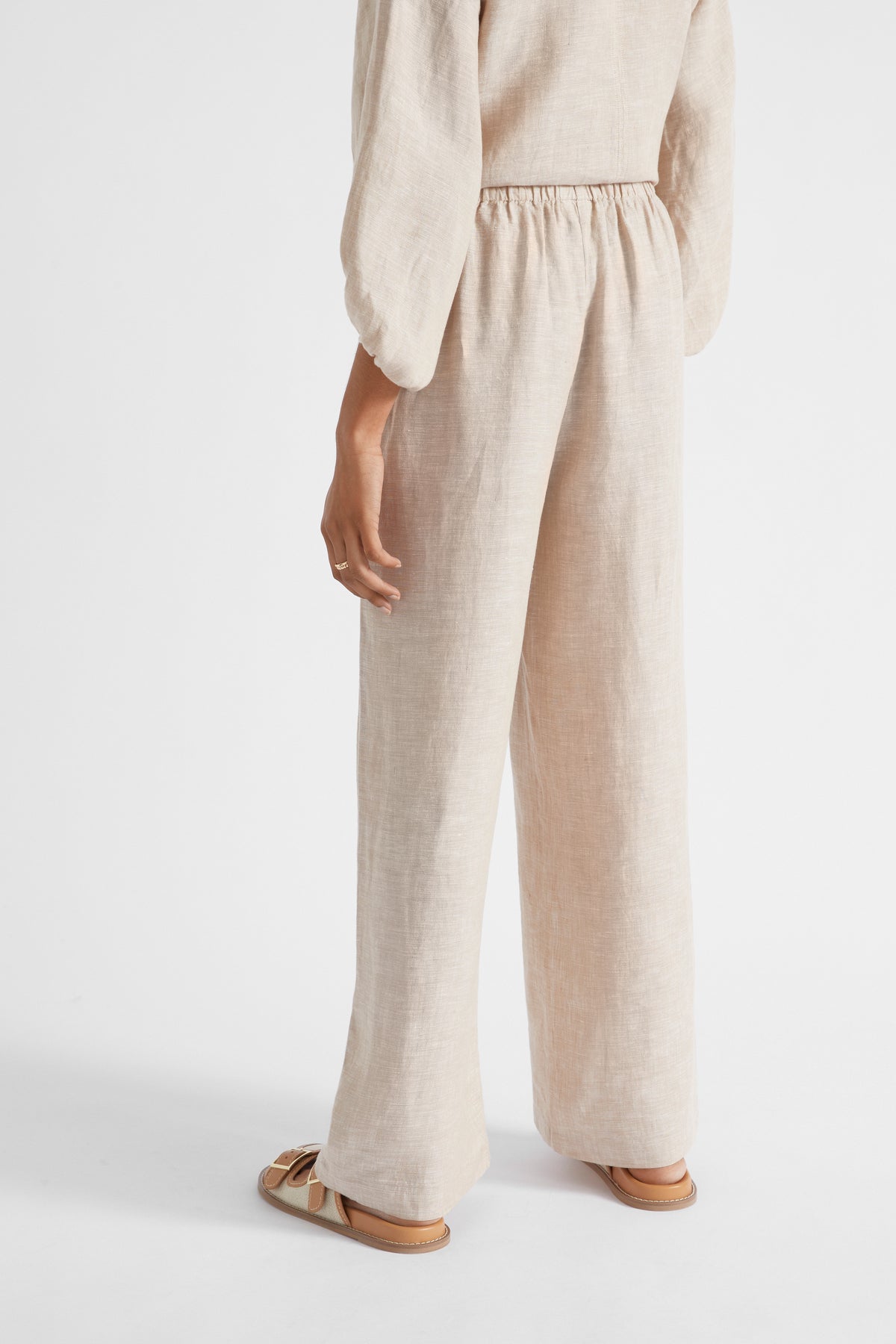 Core Linen Wide Leg Tie Pant