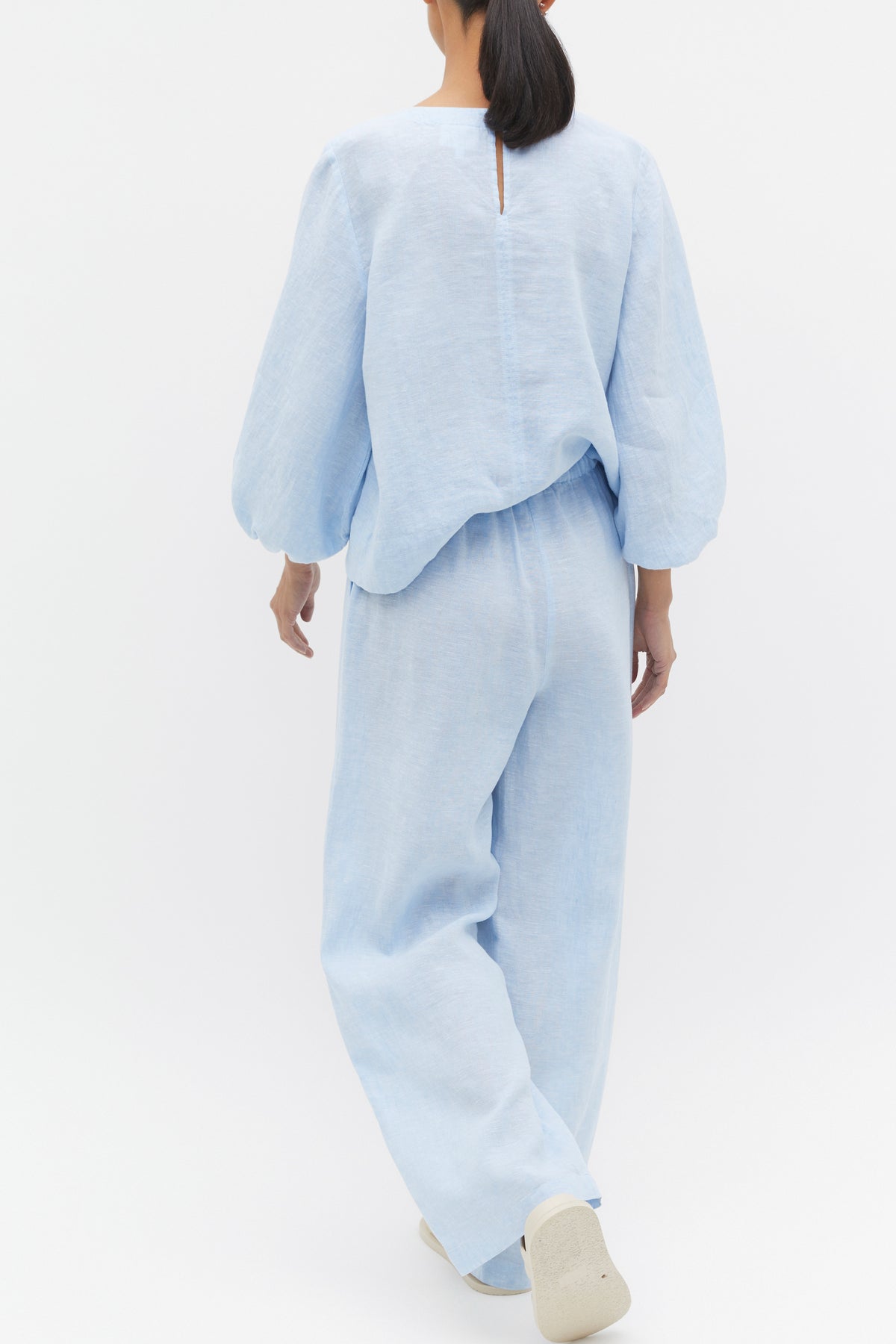 Core Linen Wide Leg Tie Pant