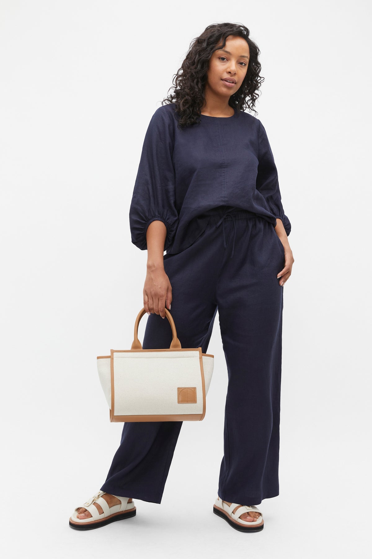 Core Linen Wide Leg Tie Pant
