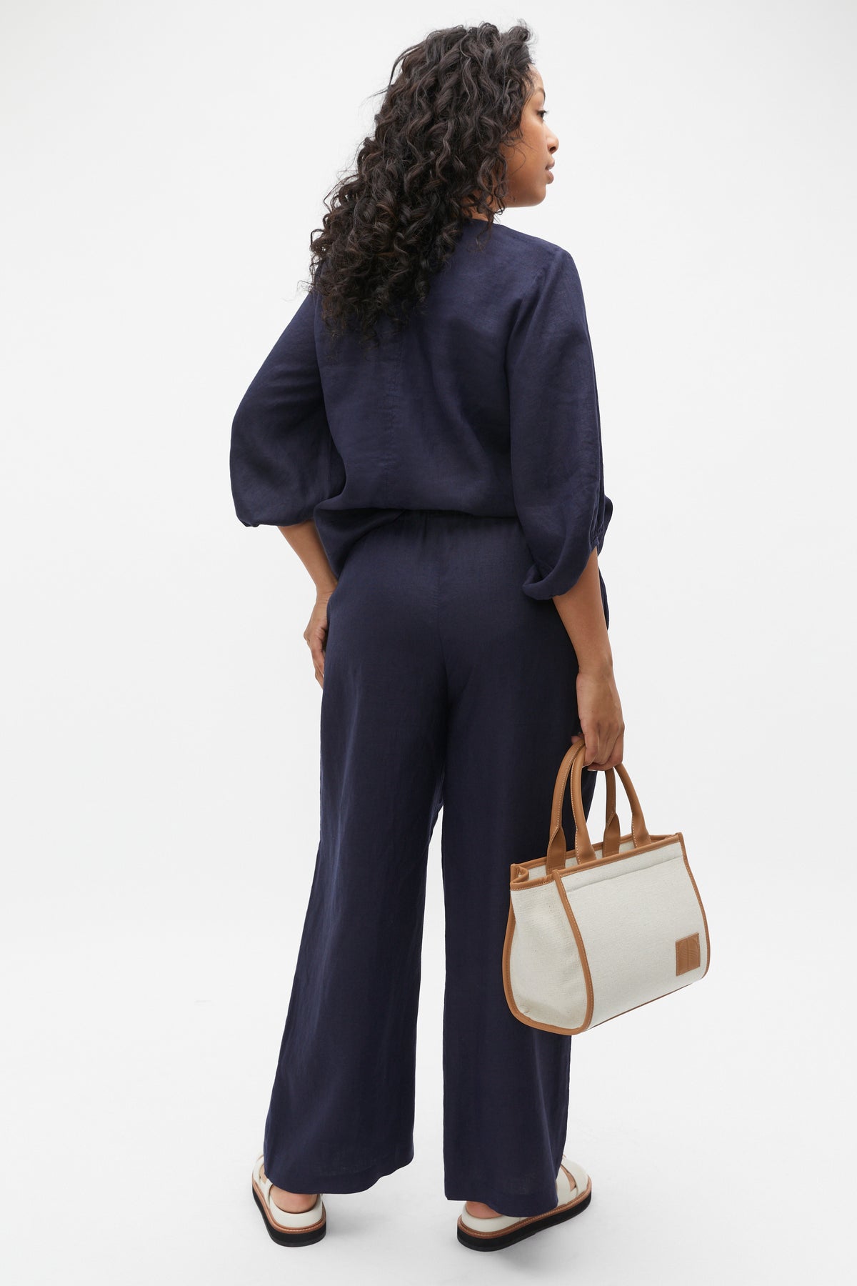 Core Linen Wide Leg Tie Pant