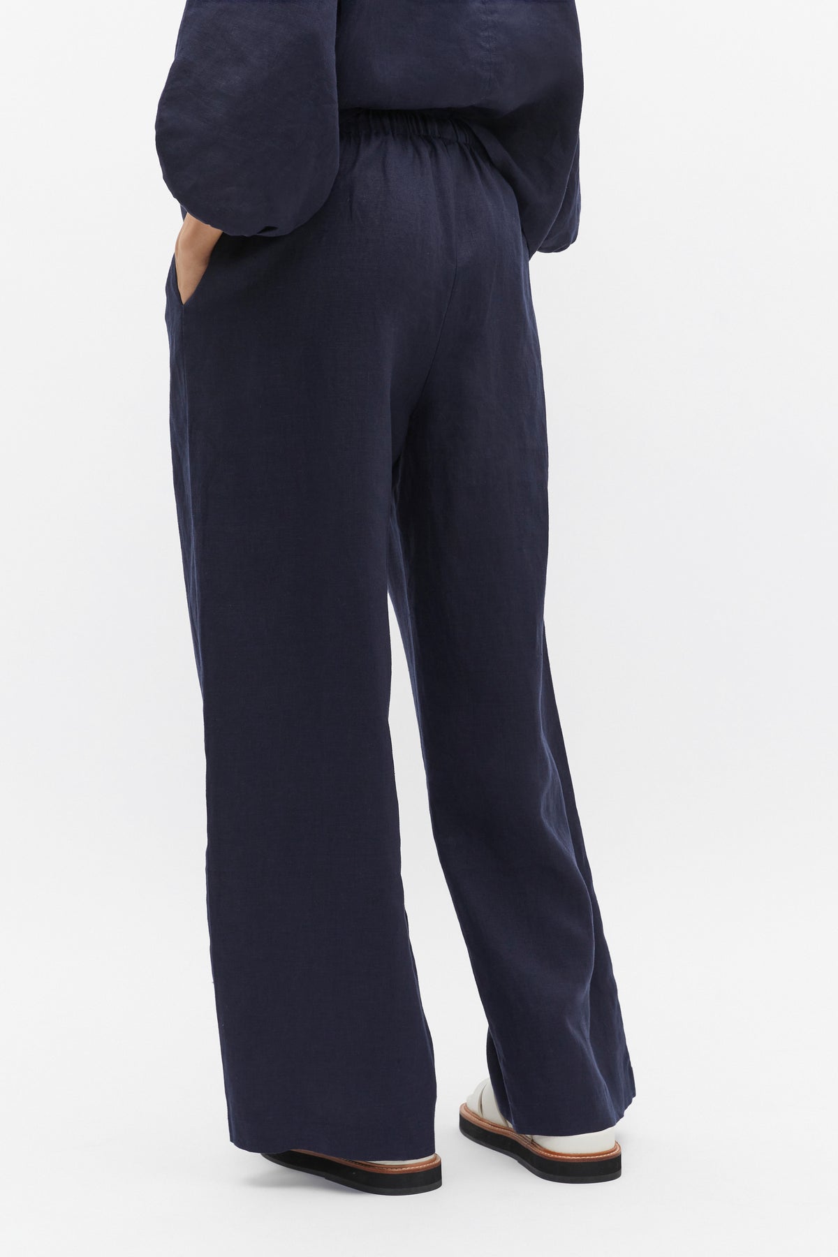 Core Linen Wide Leg Tie Pant