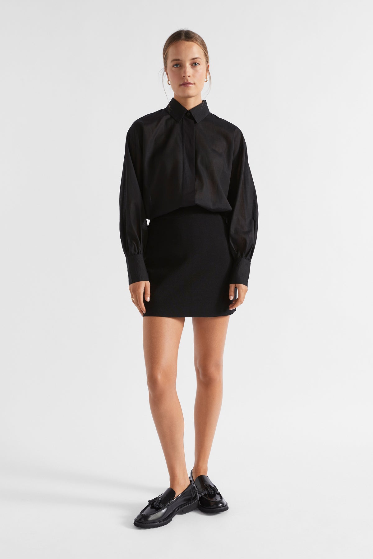 Crepe Knit A Line Mini Skirt