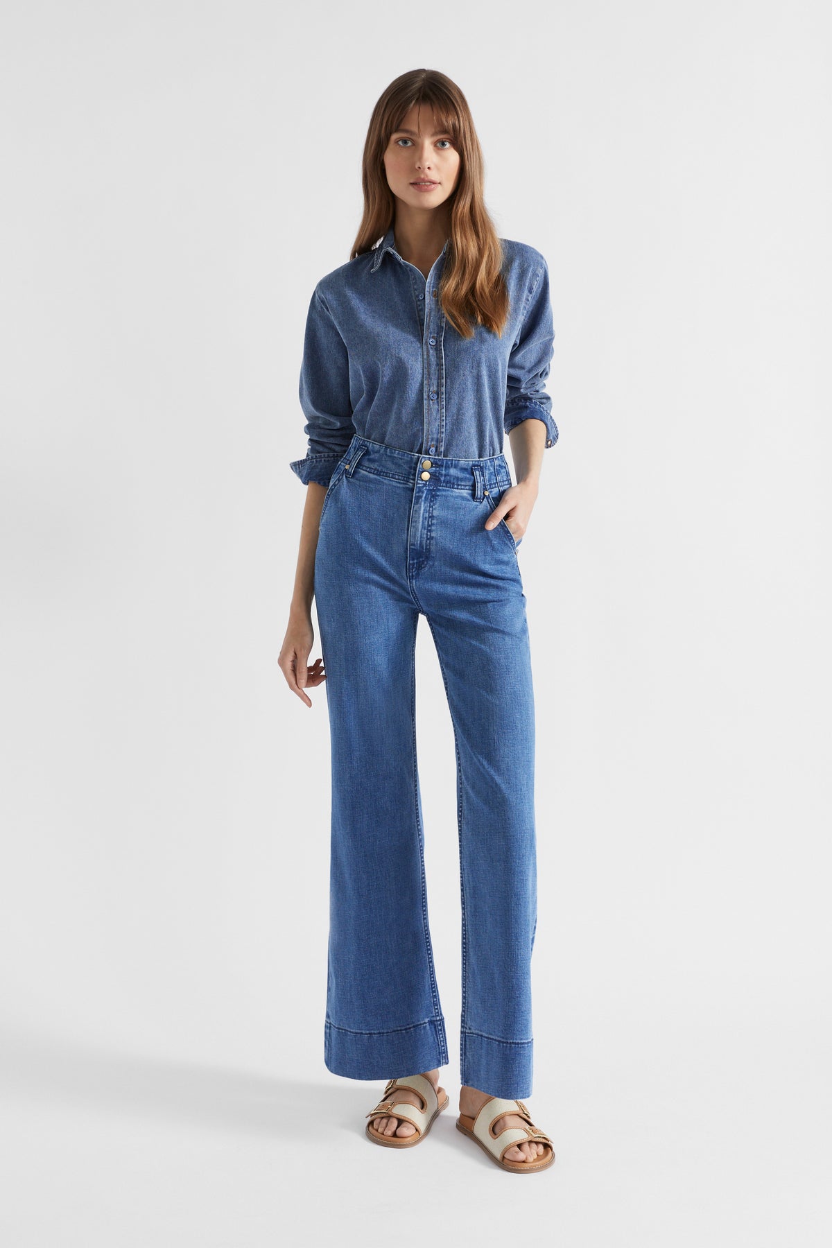 Waisted Wide Leg Jean