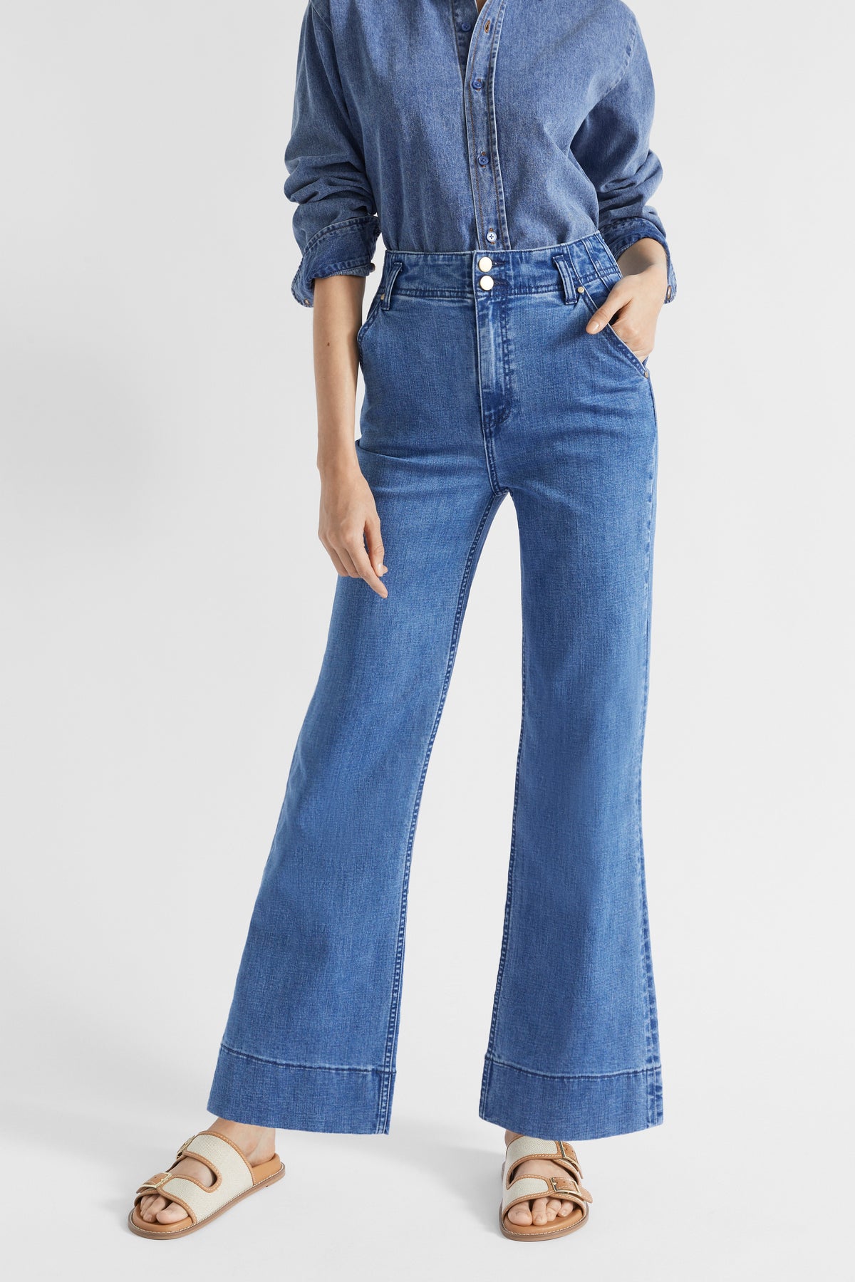 Waisted Wide Leg Jean
