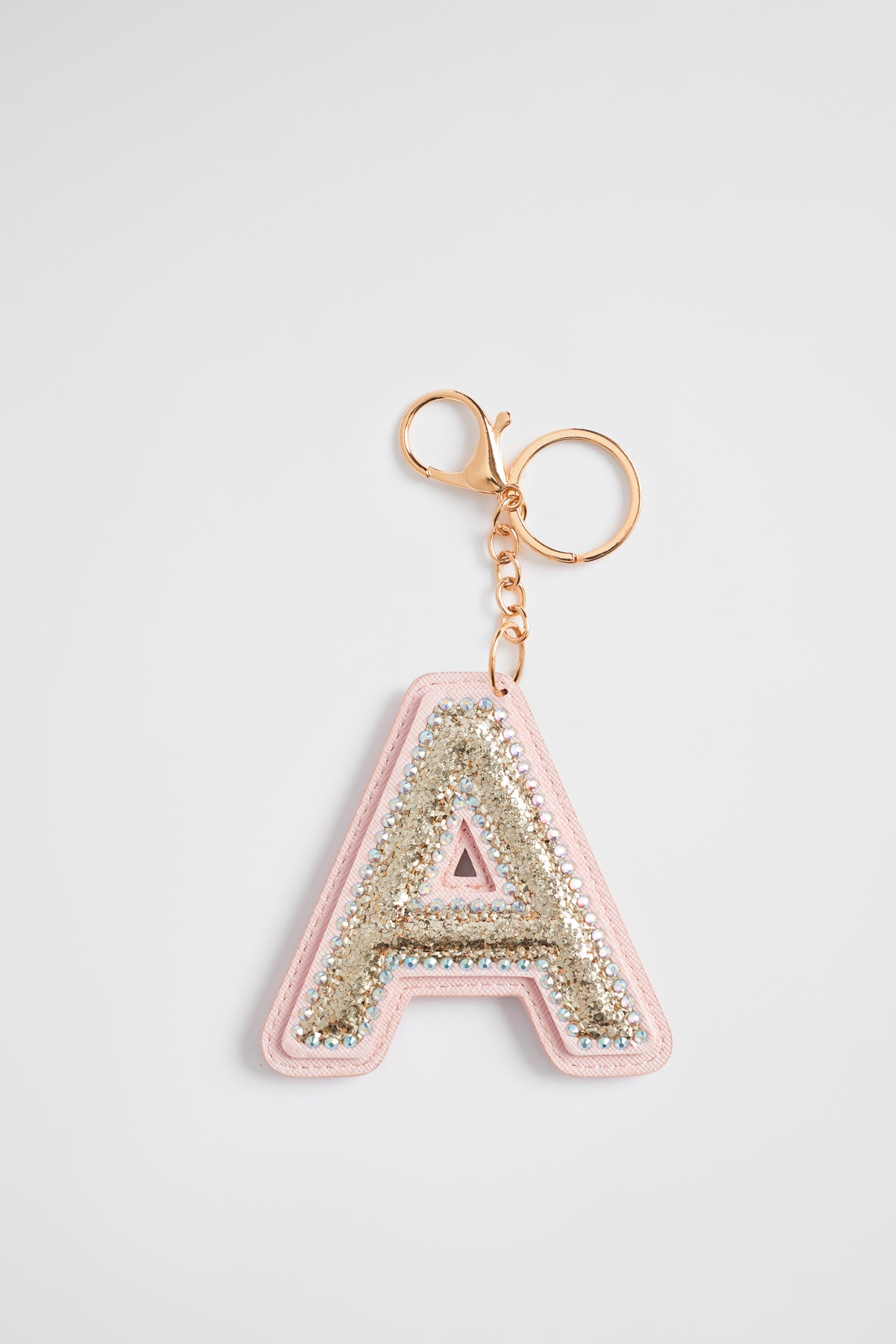 Glitter Initial Keyring