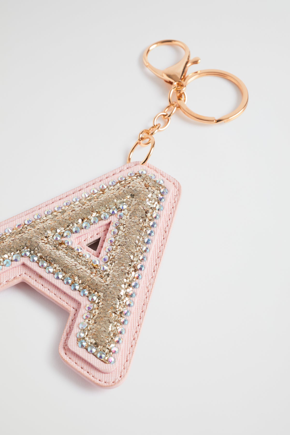Glitter Initial Keyring
