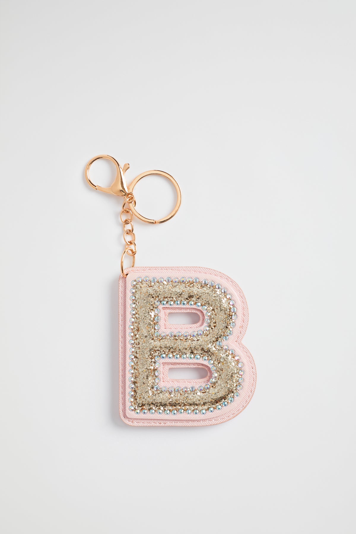 Glitter Initial Keyring