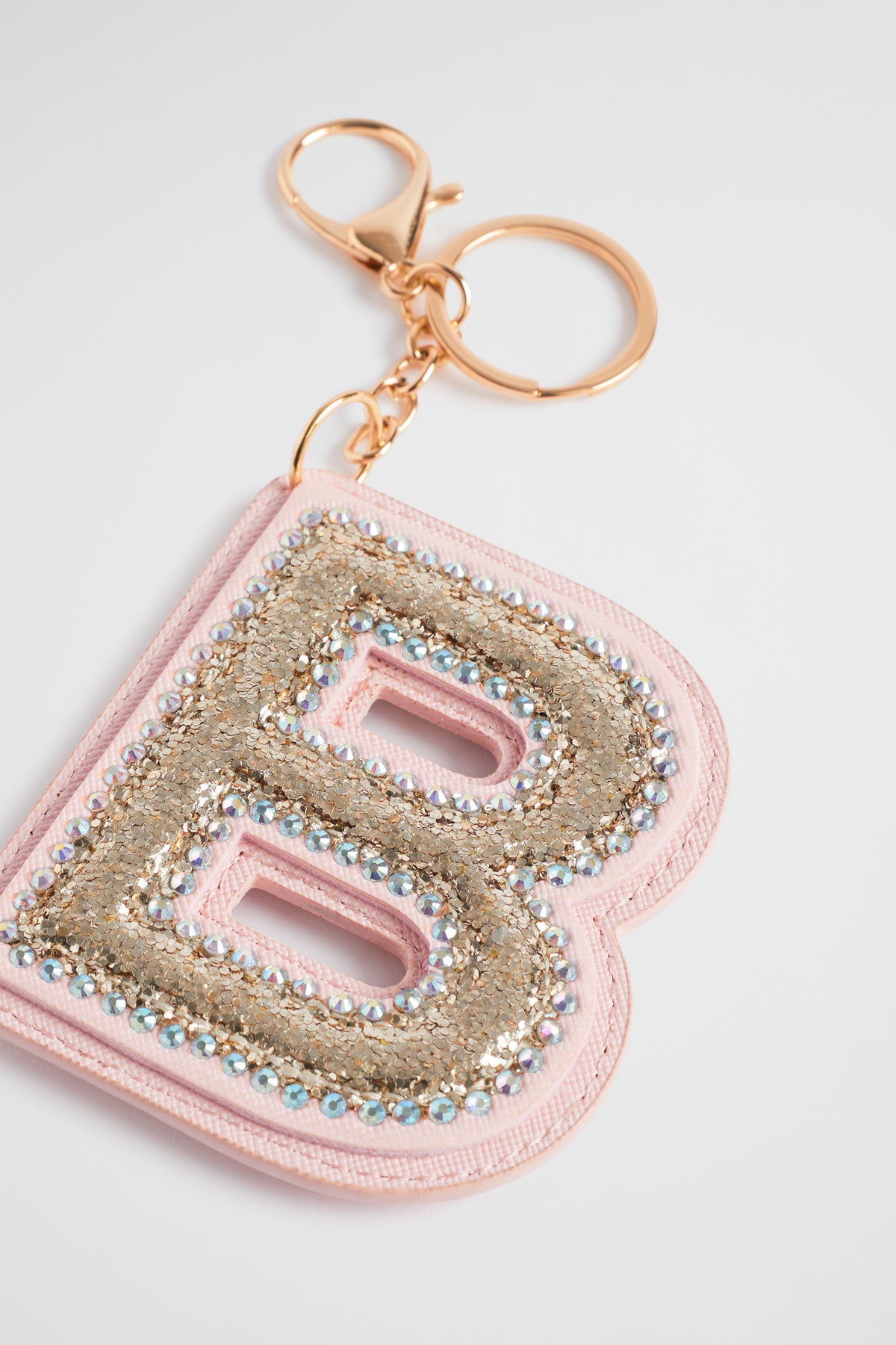 Glitter Initial Keyring