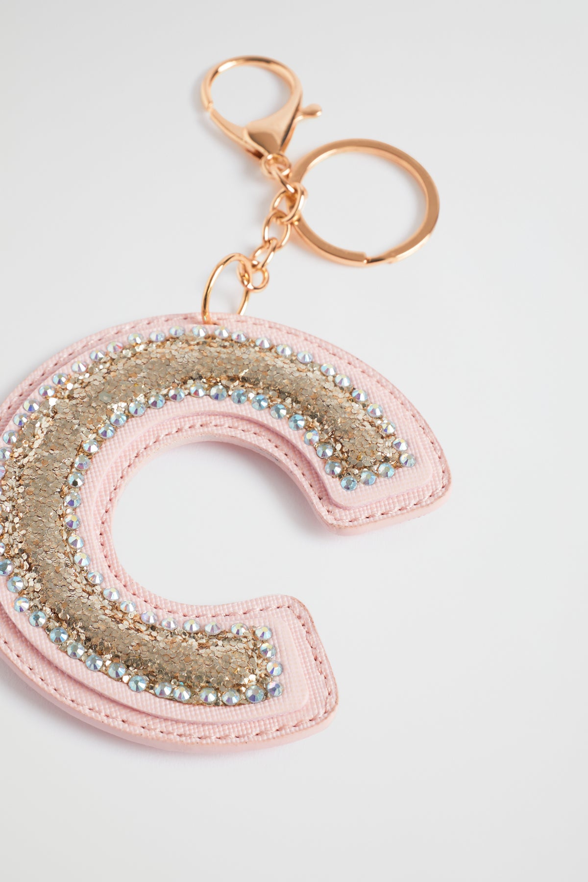 Glitter Initial Keyring
