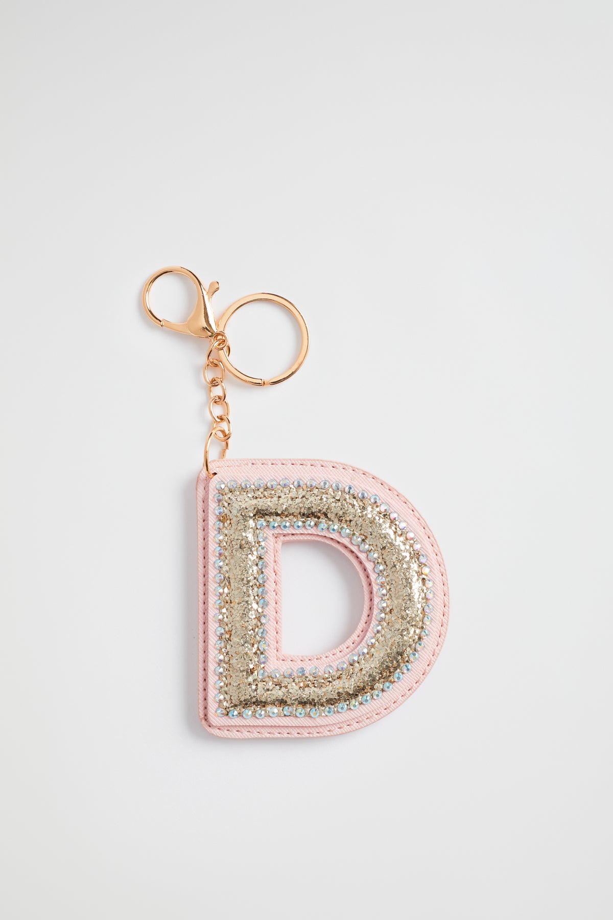 Glitter Initial Keyring