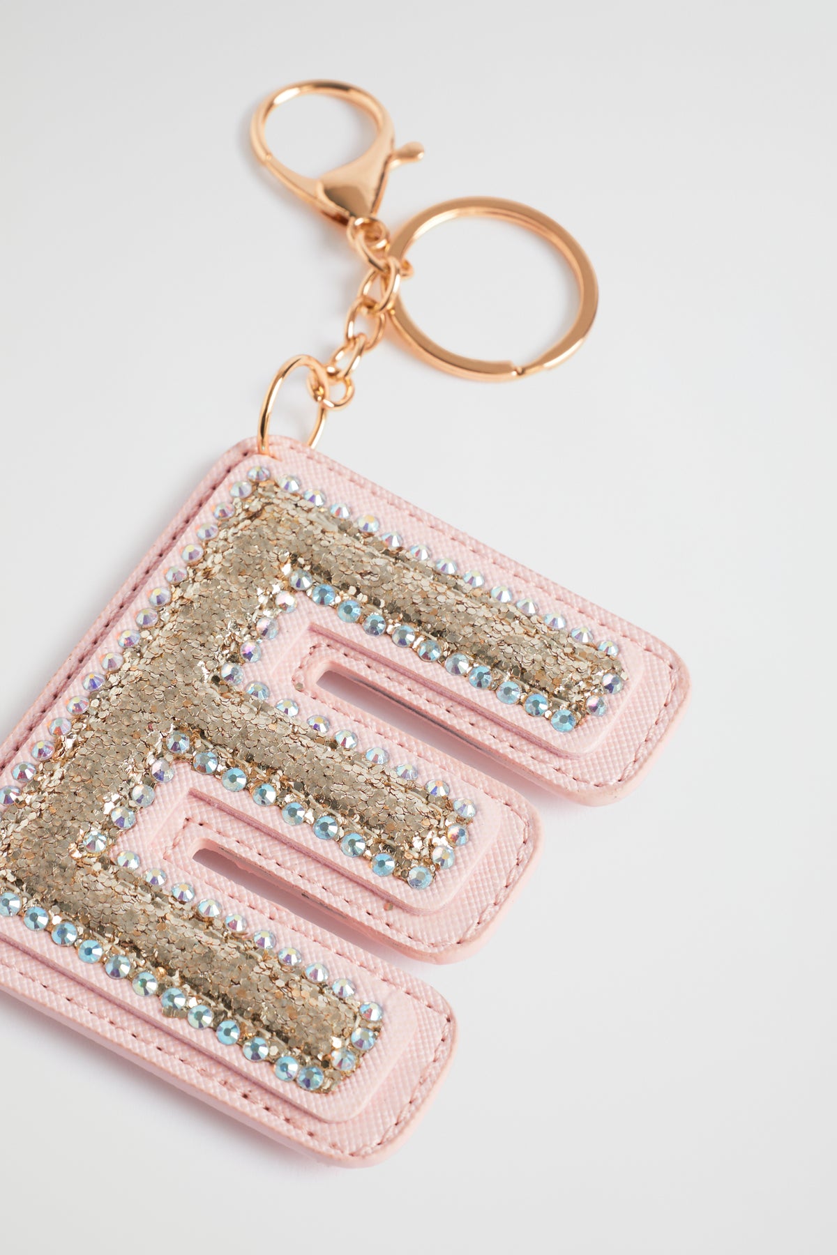 Glitter Initial Keyring