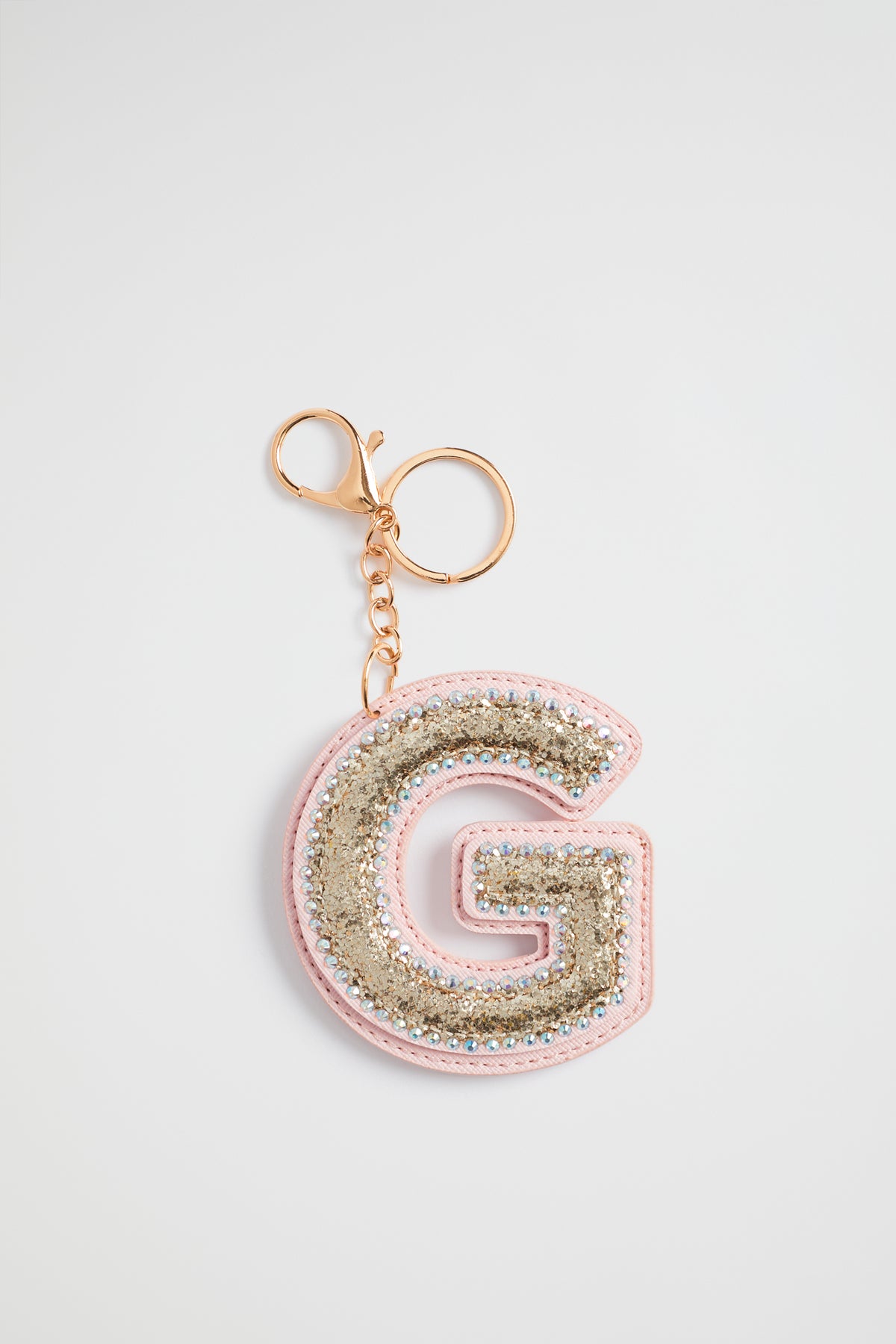 Glitter Initial Keyring