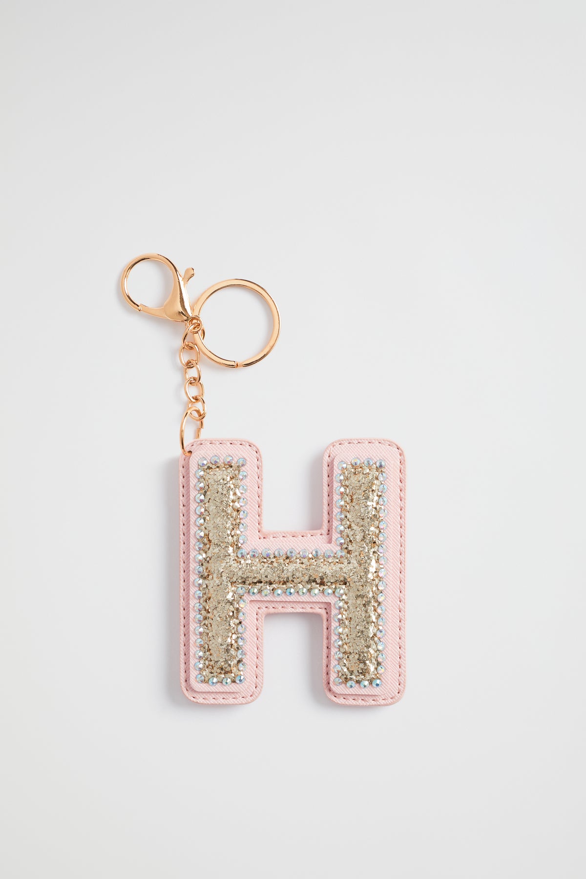Glitter Initial Keyring