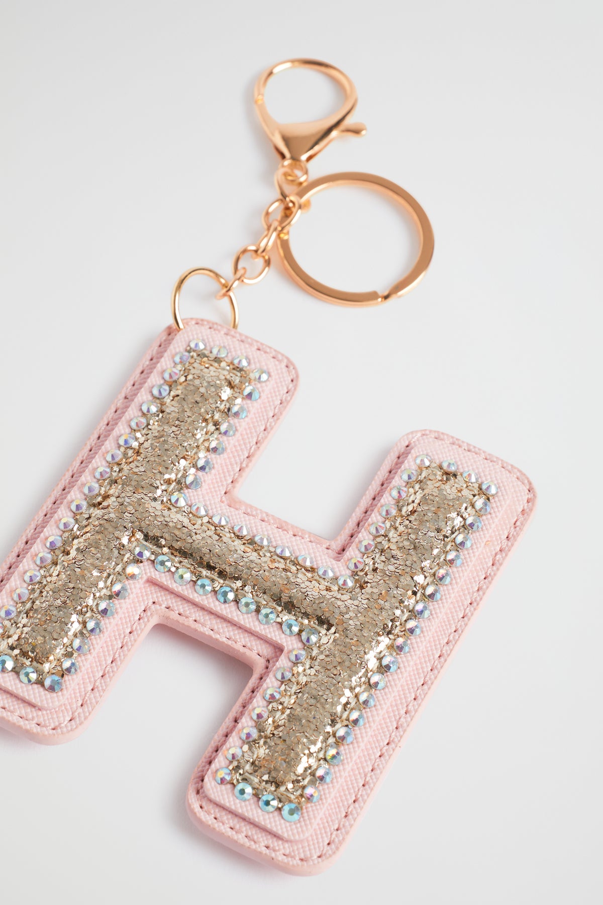 Glitter Initial Keyring