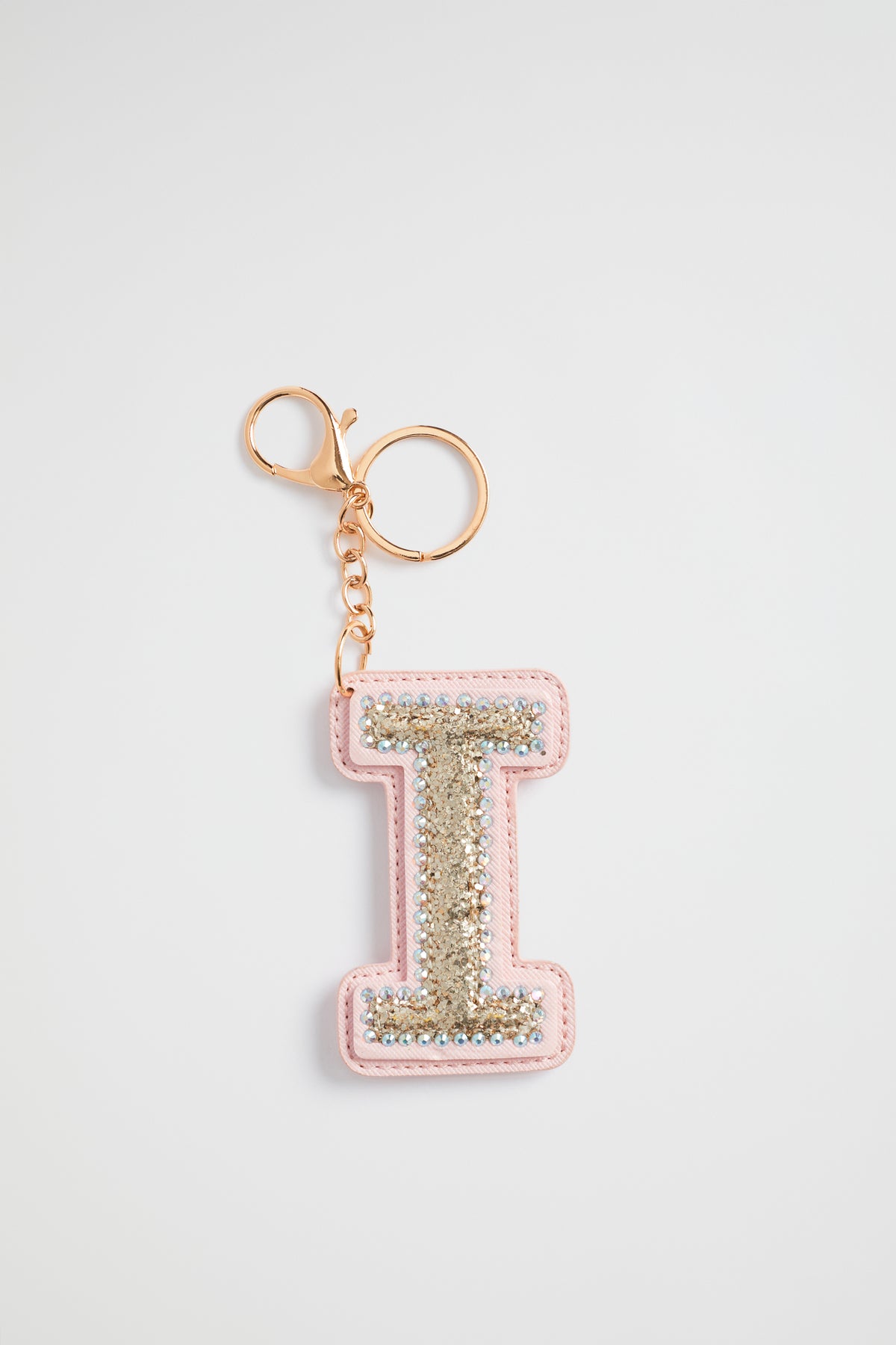 Glitter Initial Keyring