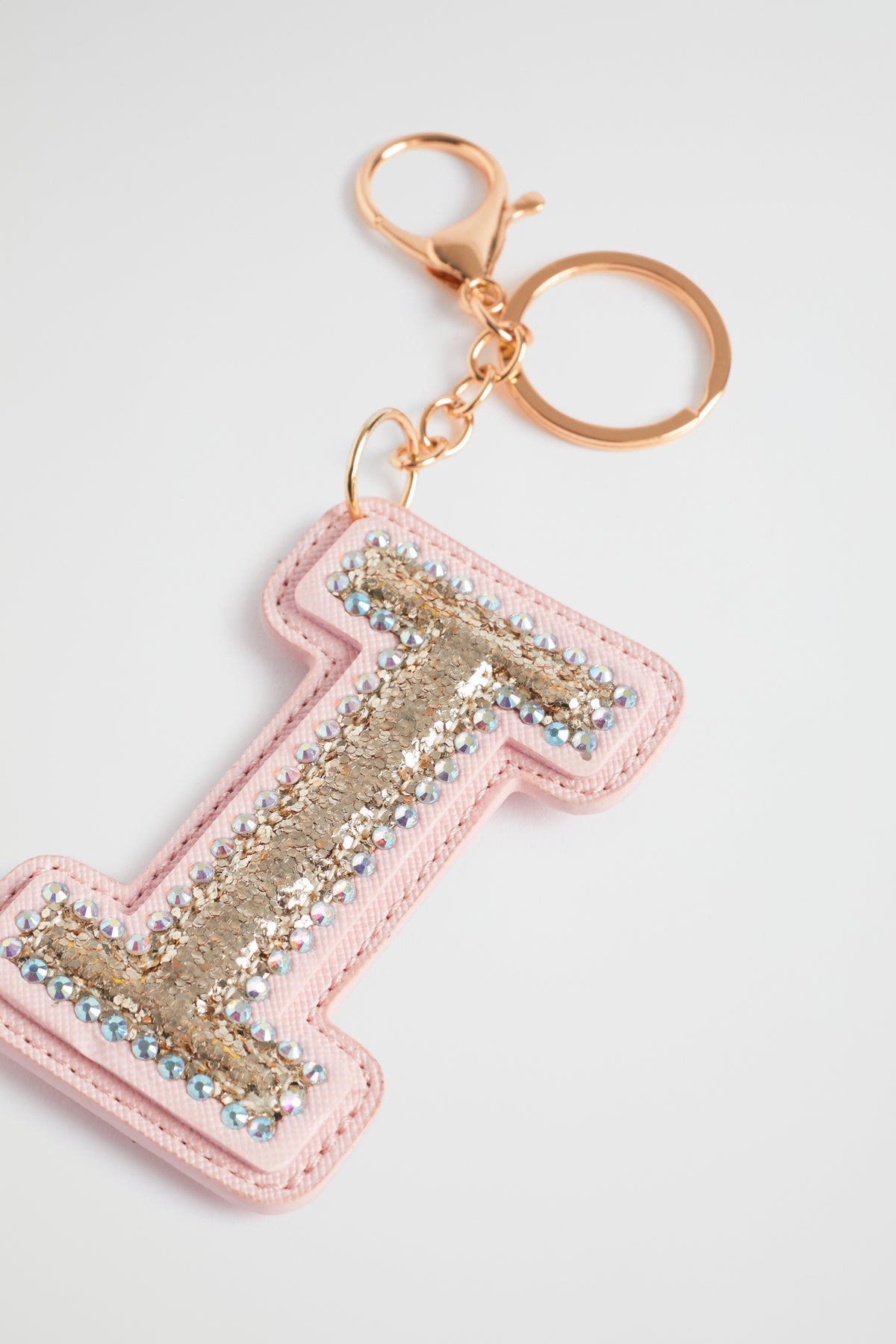 Glitter Initial Keyring