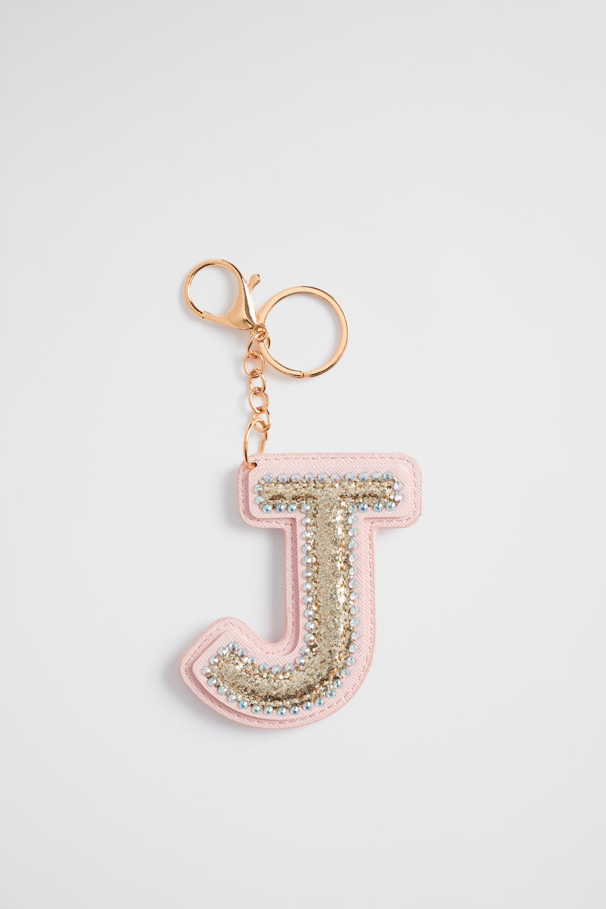 Glitter Initial Keyring