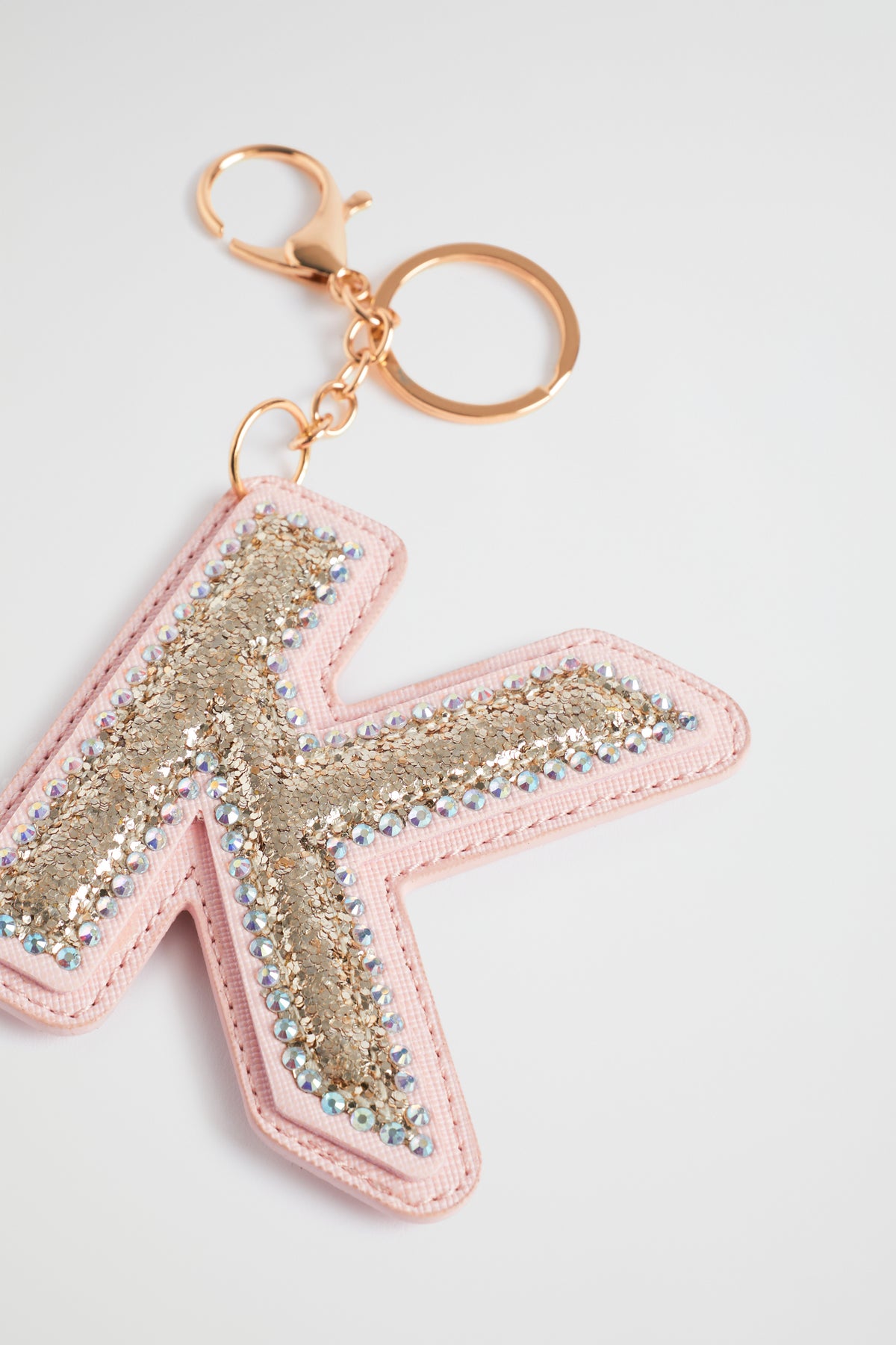Glitter Initial Keyring