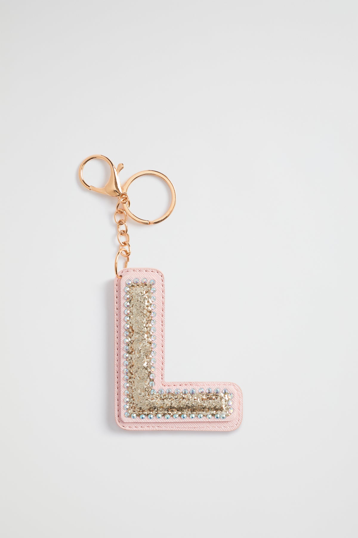Glitter Initial Keyring
