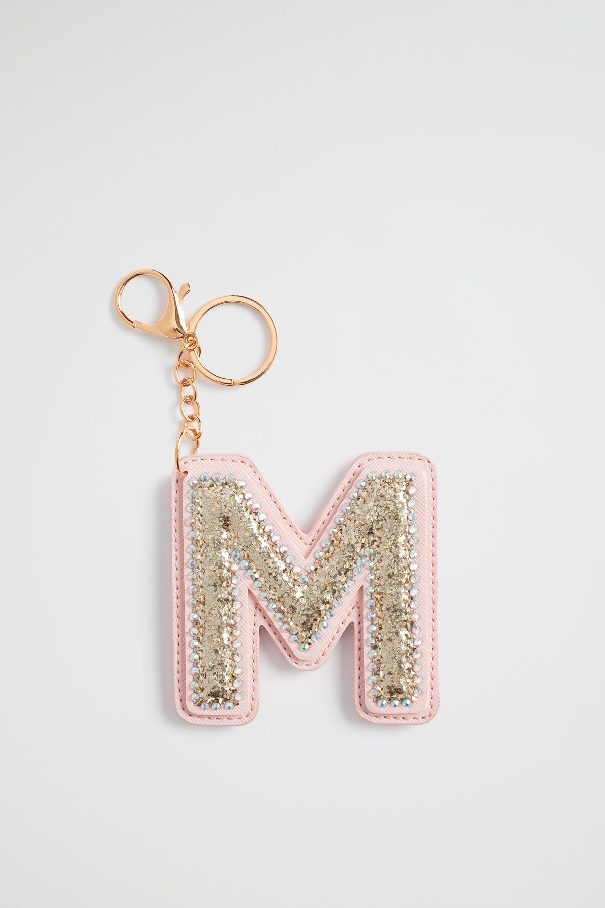 Glitter Initial Keyring