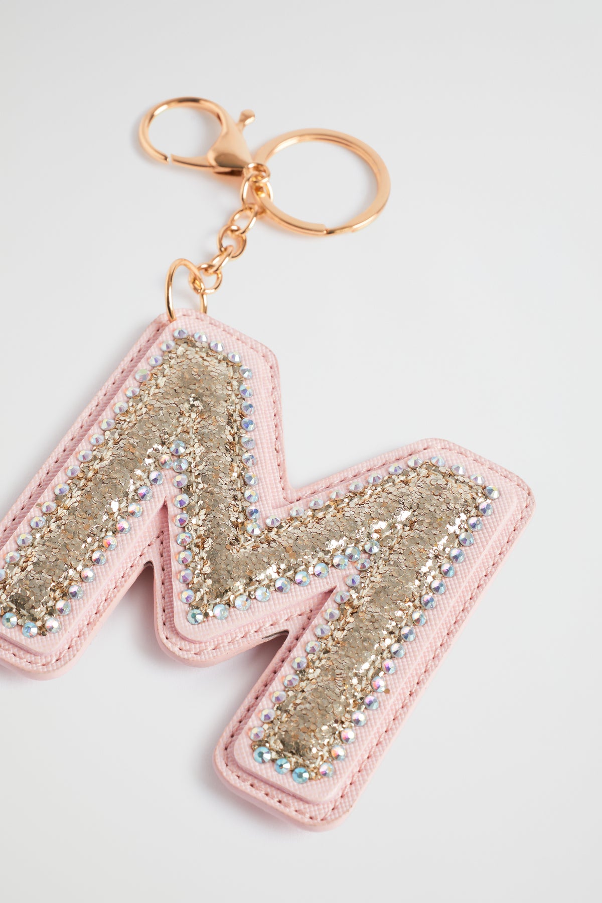 Glitter Initial Keyring
